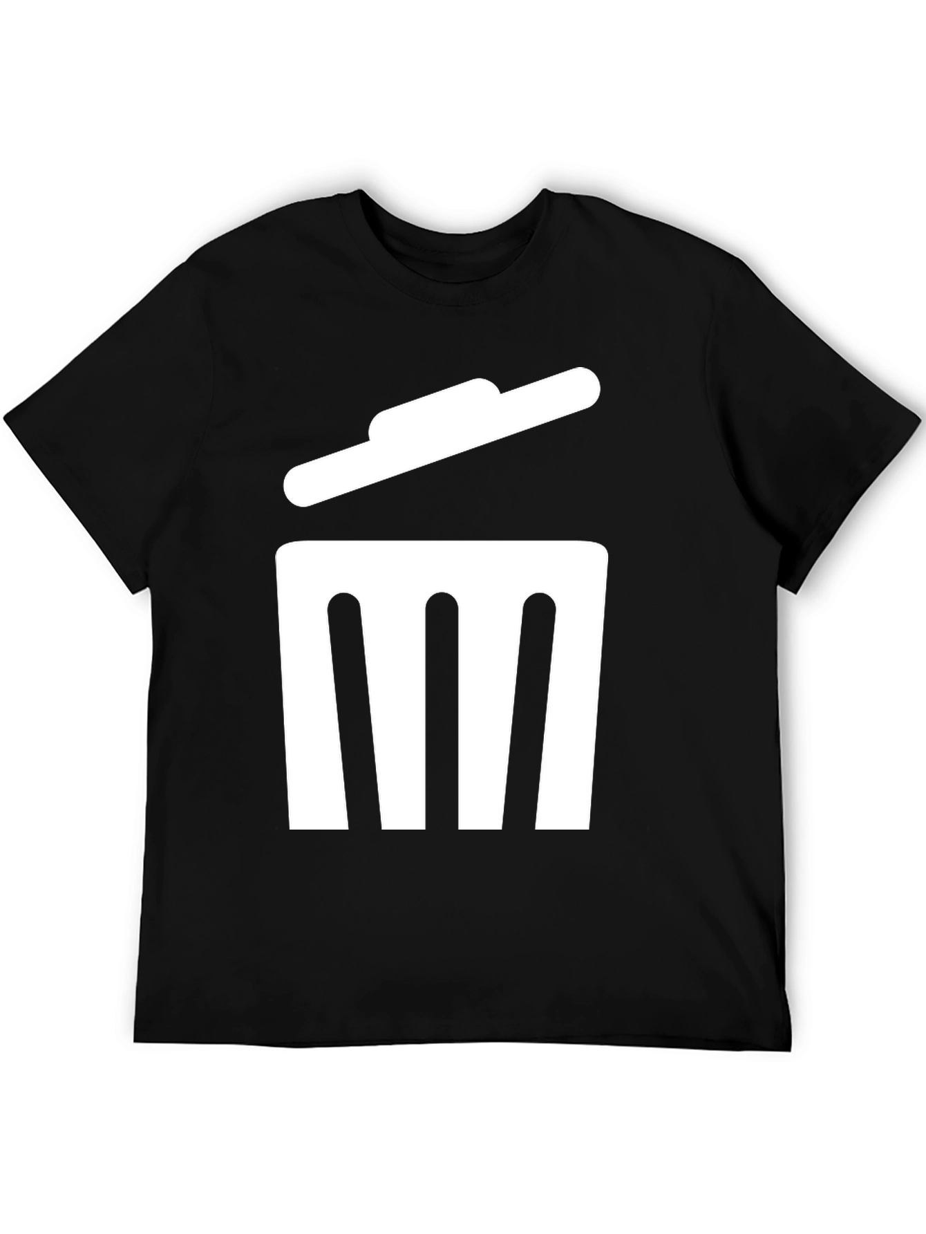 Black Trash Can Graphic T-Shirt - Black Cotton Tee view 5