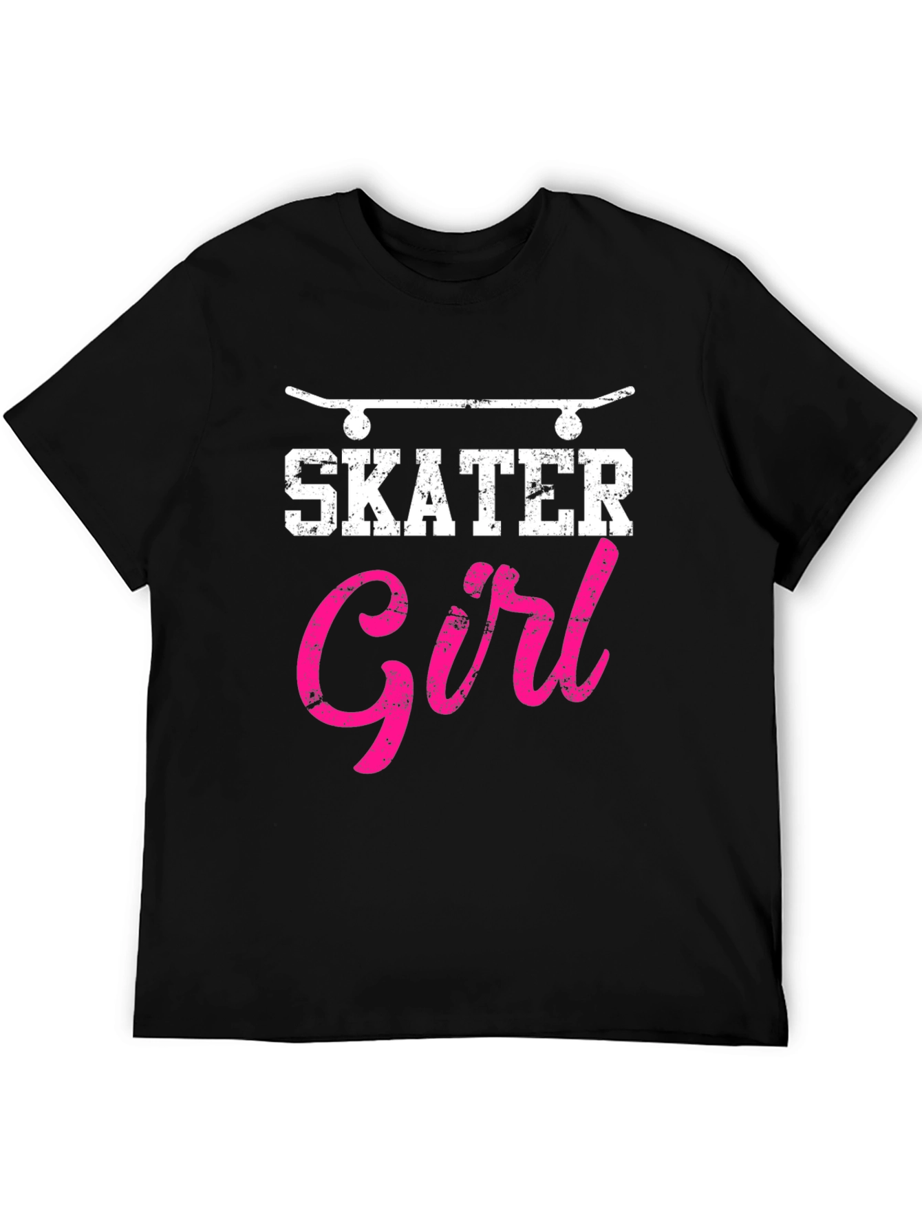 Black Skater Girl Graphic T-Shirt - Cool Skateboarding Tee view 5