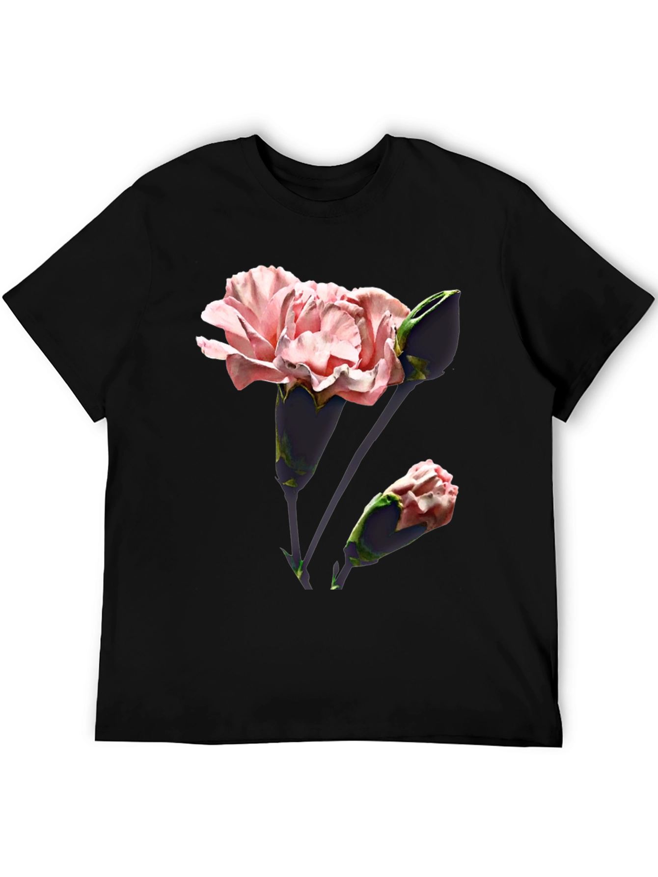 Black Floral Print T-Shirt - Stylish & Comfortable view 5