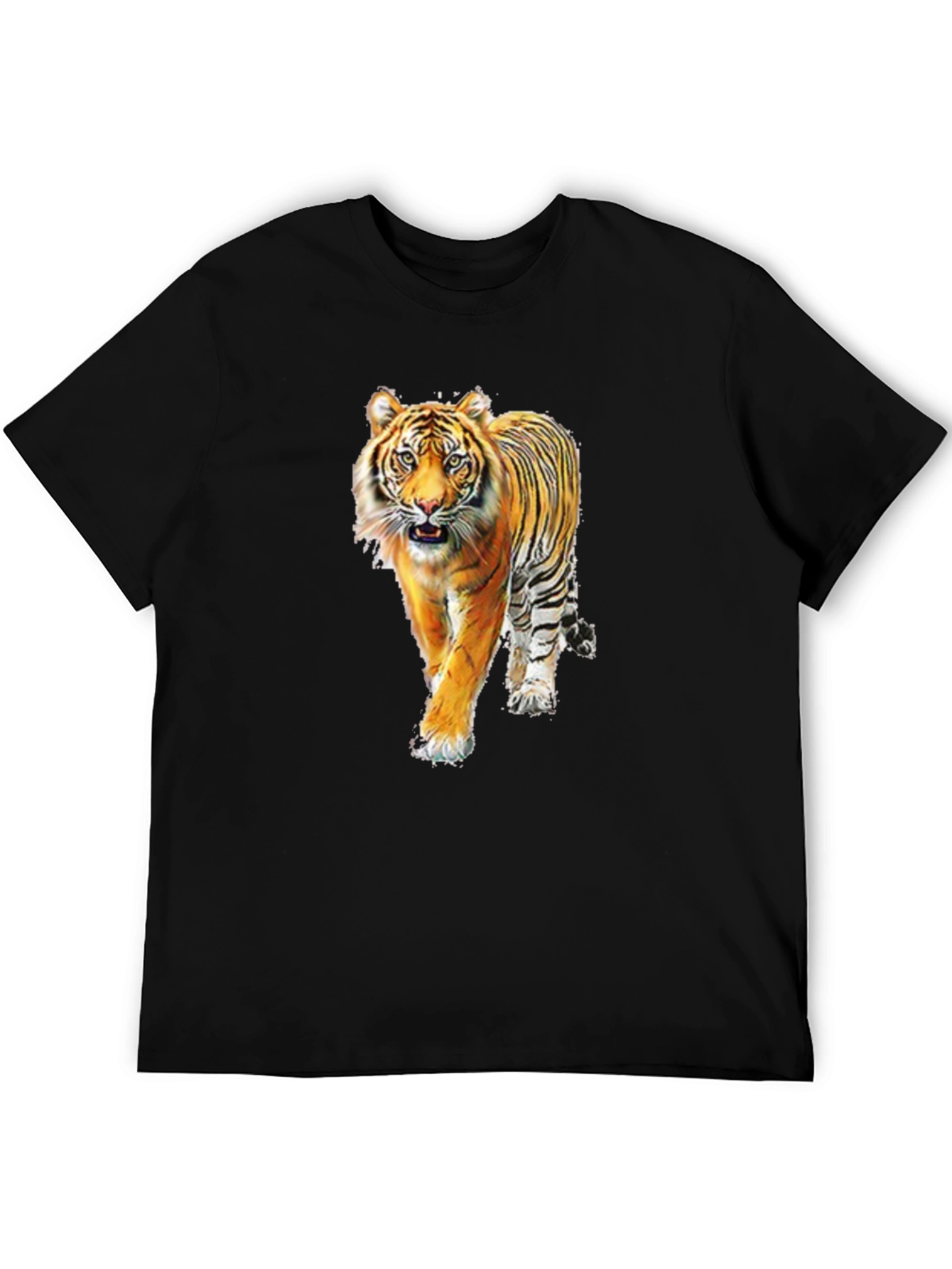 Black Tiger Graphic Print Black T-Shirt view 5