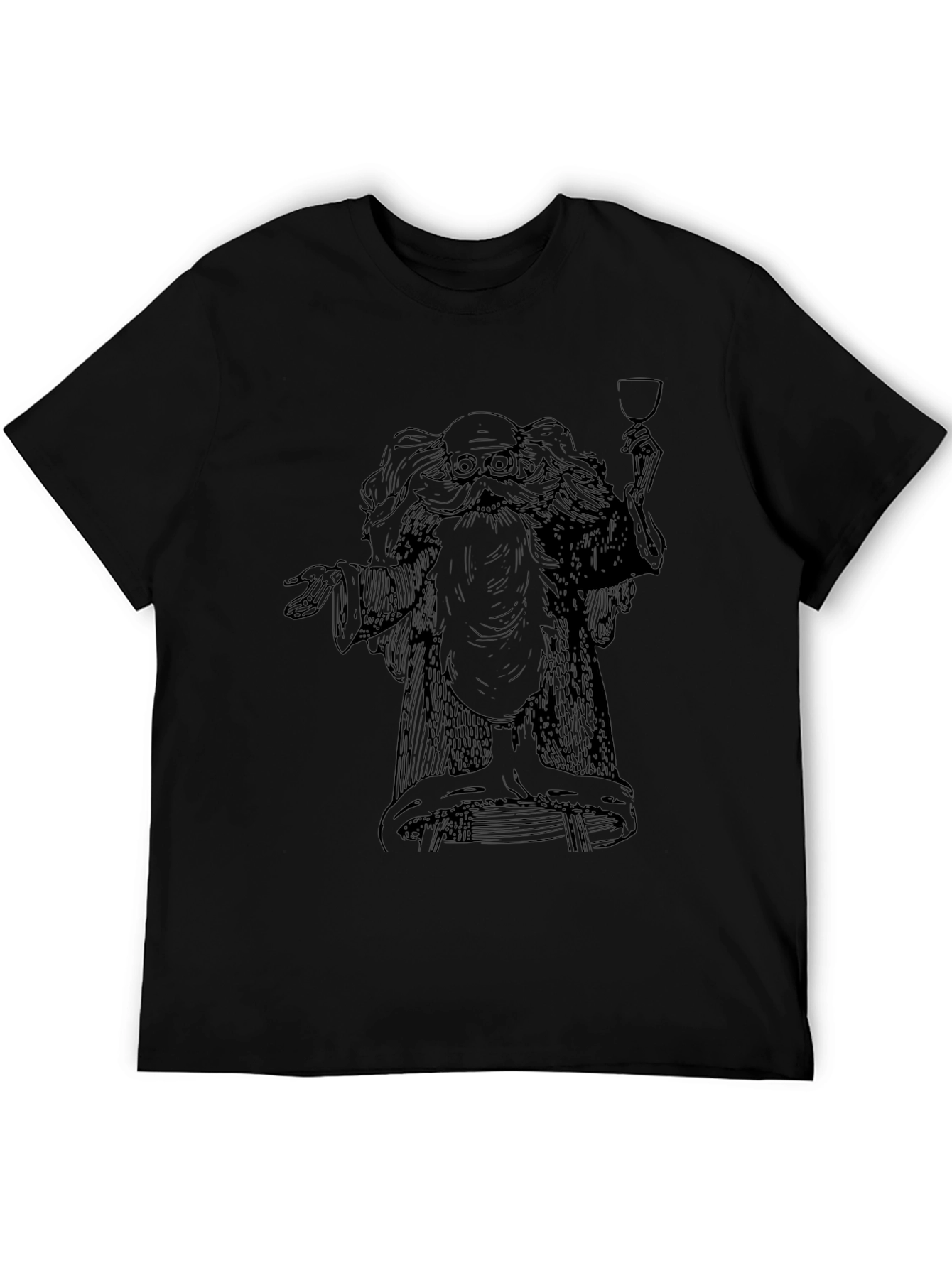 Black Wizard Graphic Black T-Shirt view 5