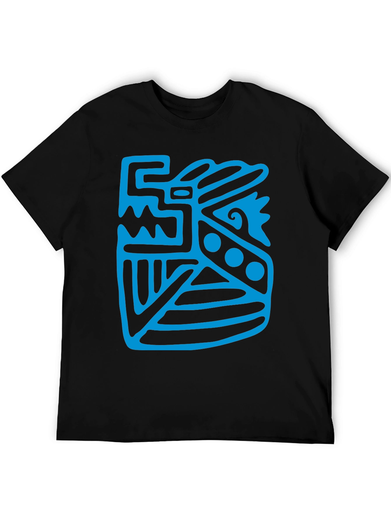 Black Aztec Design Black T-Shirt view 5