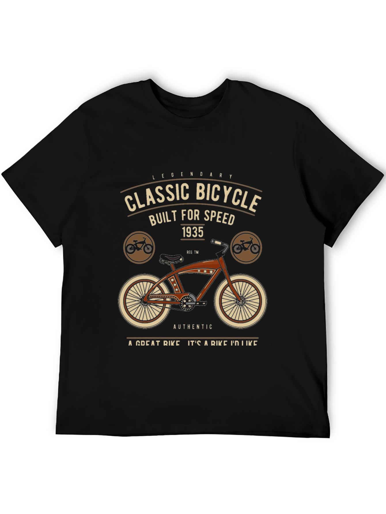 Black Classic Bicycle Graphic T-Shirt view 5