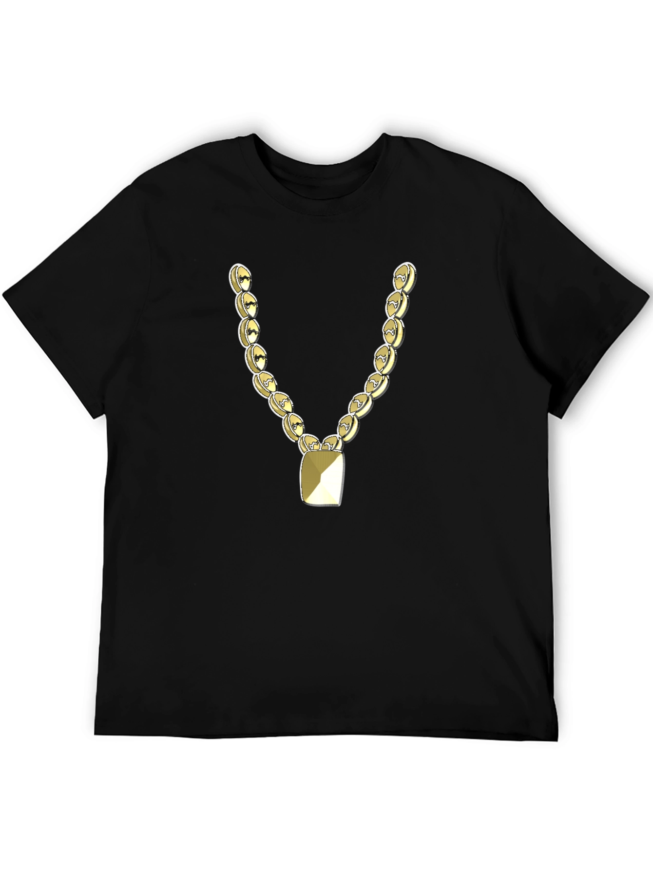 Black Novelty Gold Chain Graphic T-Shirt view 5