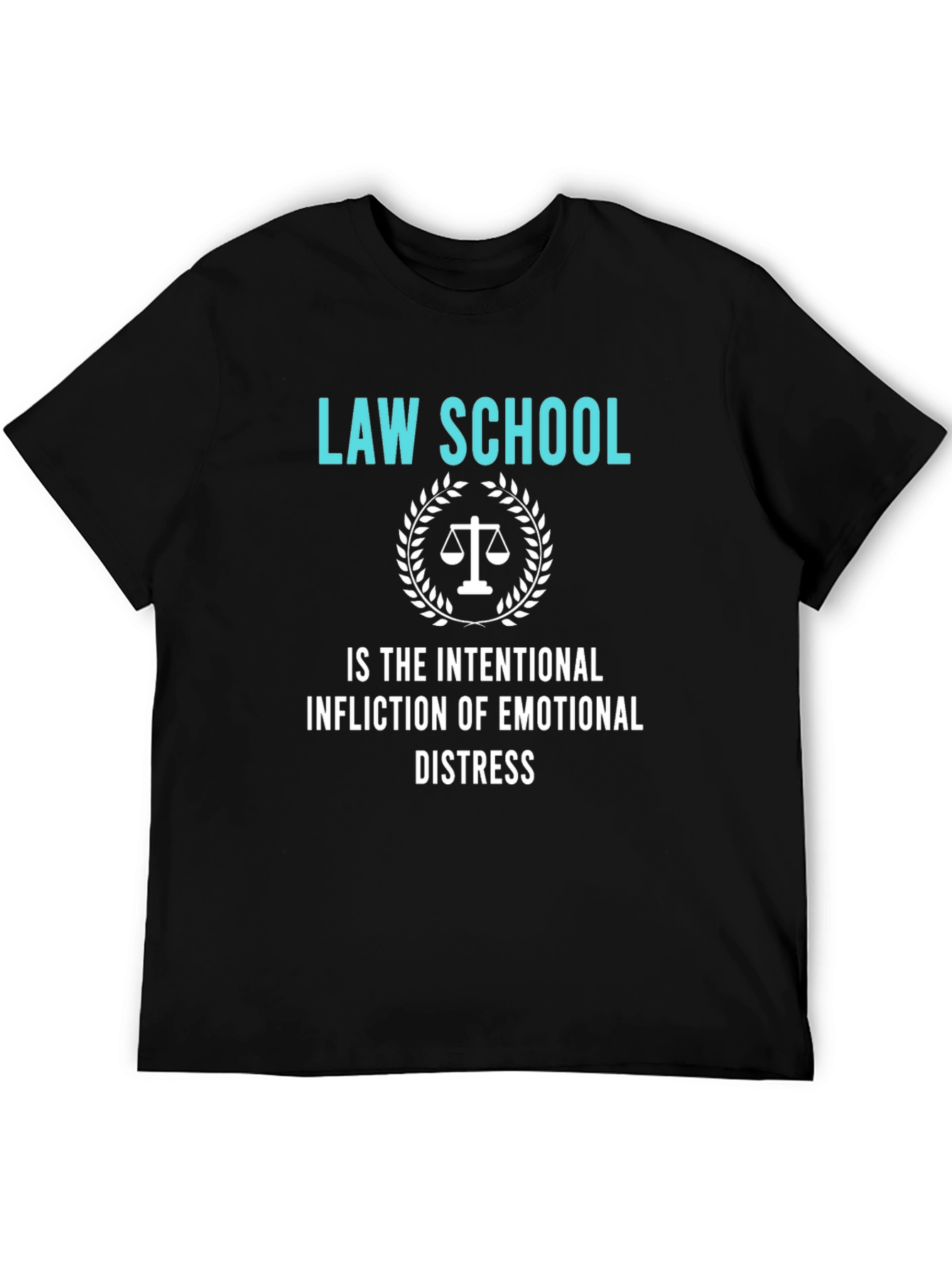 Black Law School Emotional Distress T-Shirt view 5
