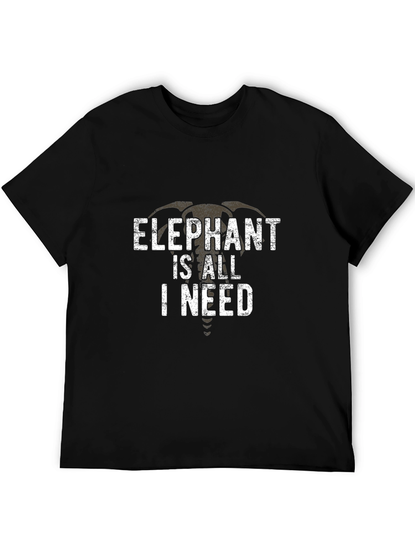 Black Elephant Is All I Need Men's T-Shirt Black view 5