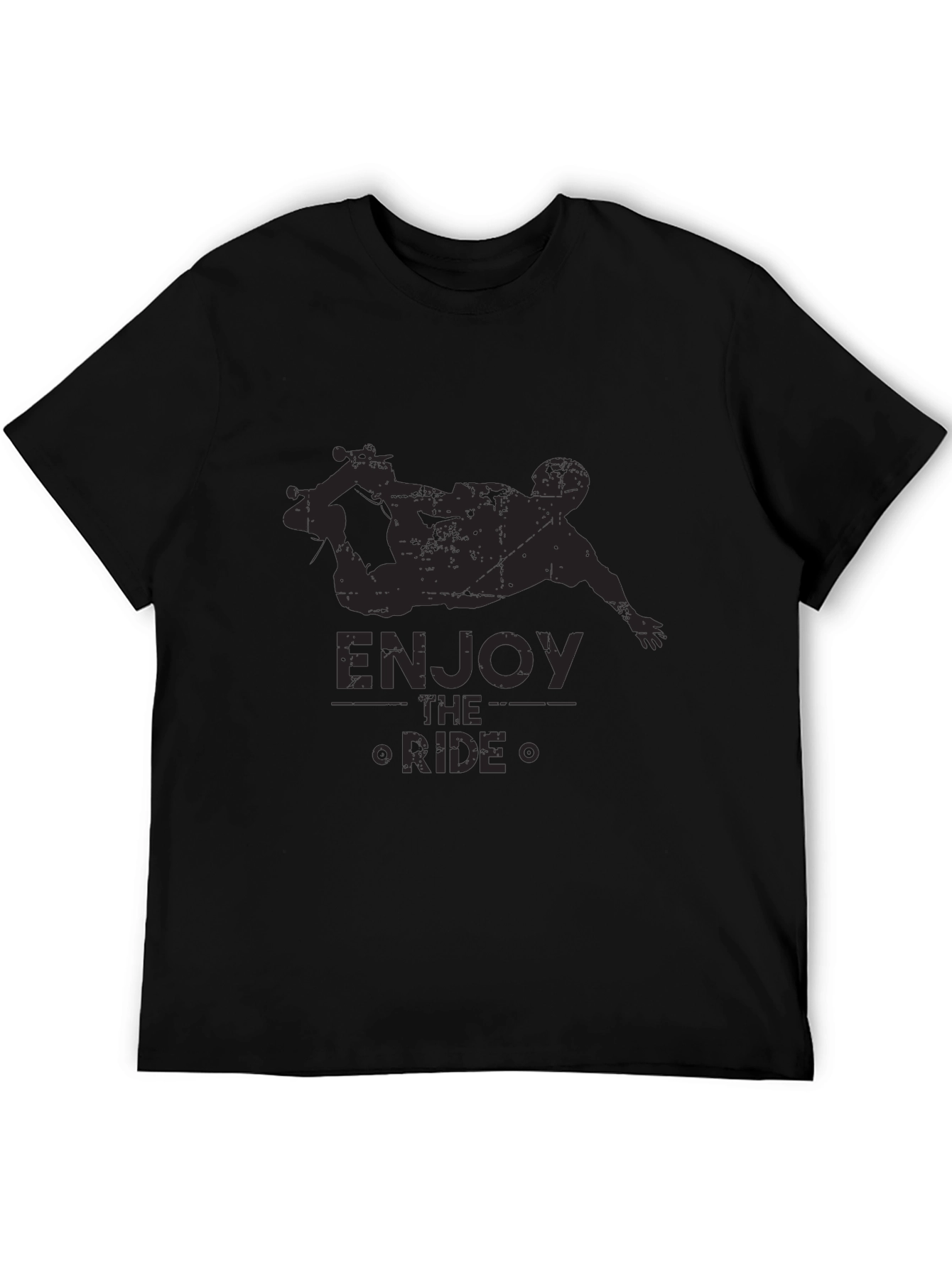 Black Enjoy the Ride Skateboarder Graphic Tee view 5