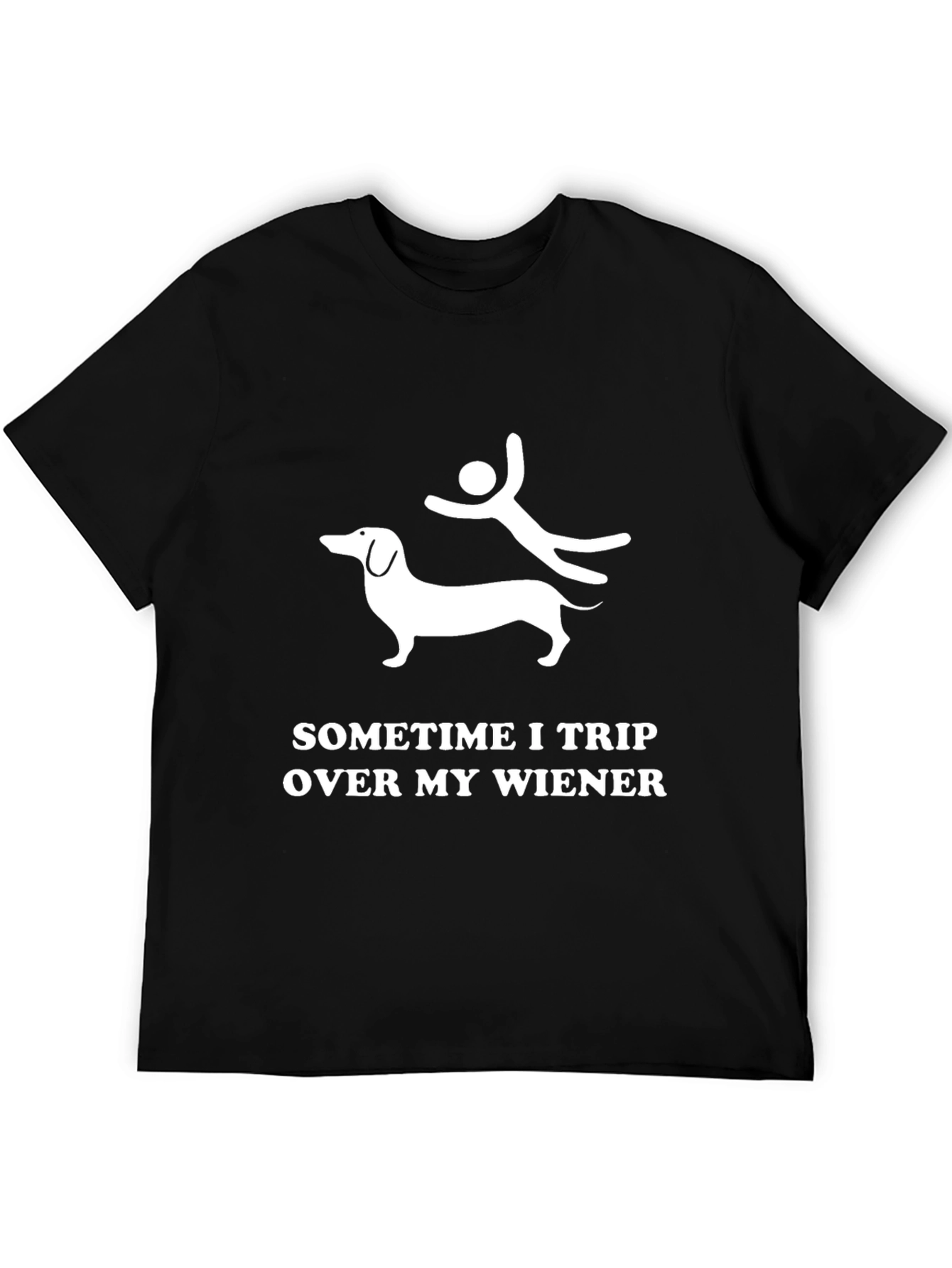 Black Funny Dachshund Wiener Trip T-Shirt view 5