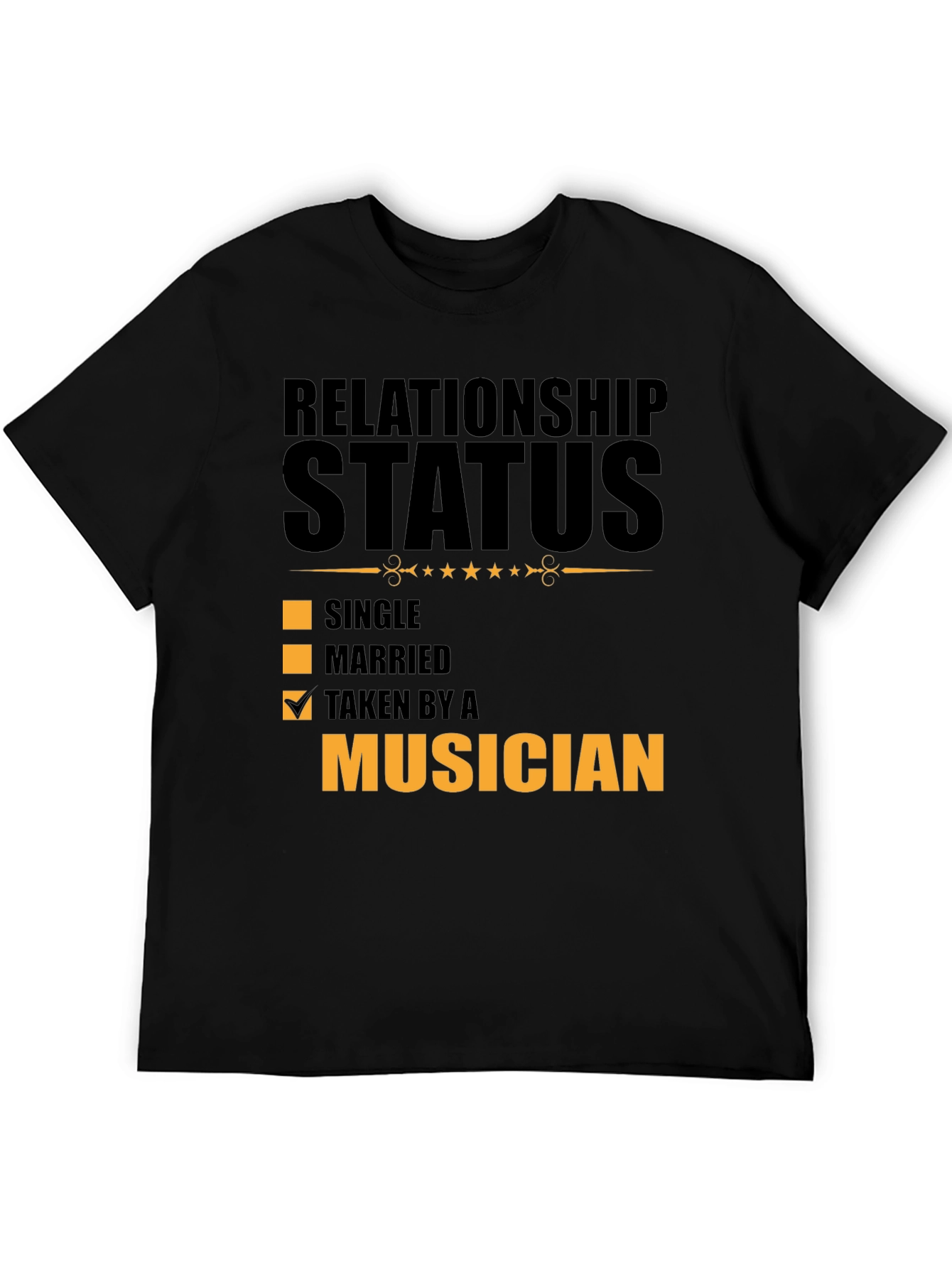 Black Taken By A Musician Relationship Status Graphic Tee view 5
