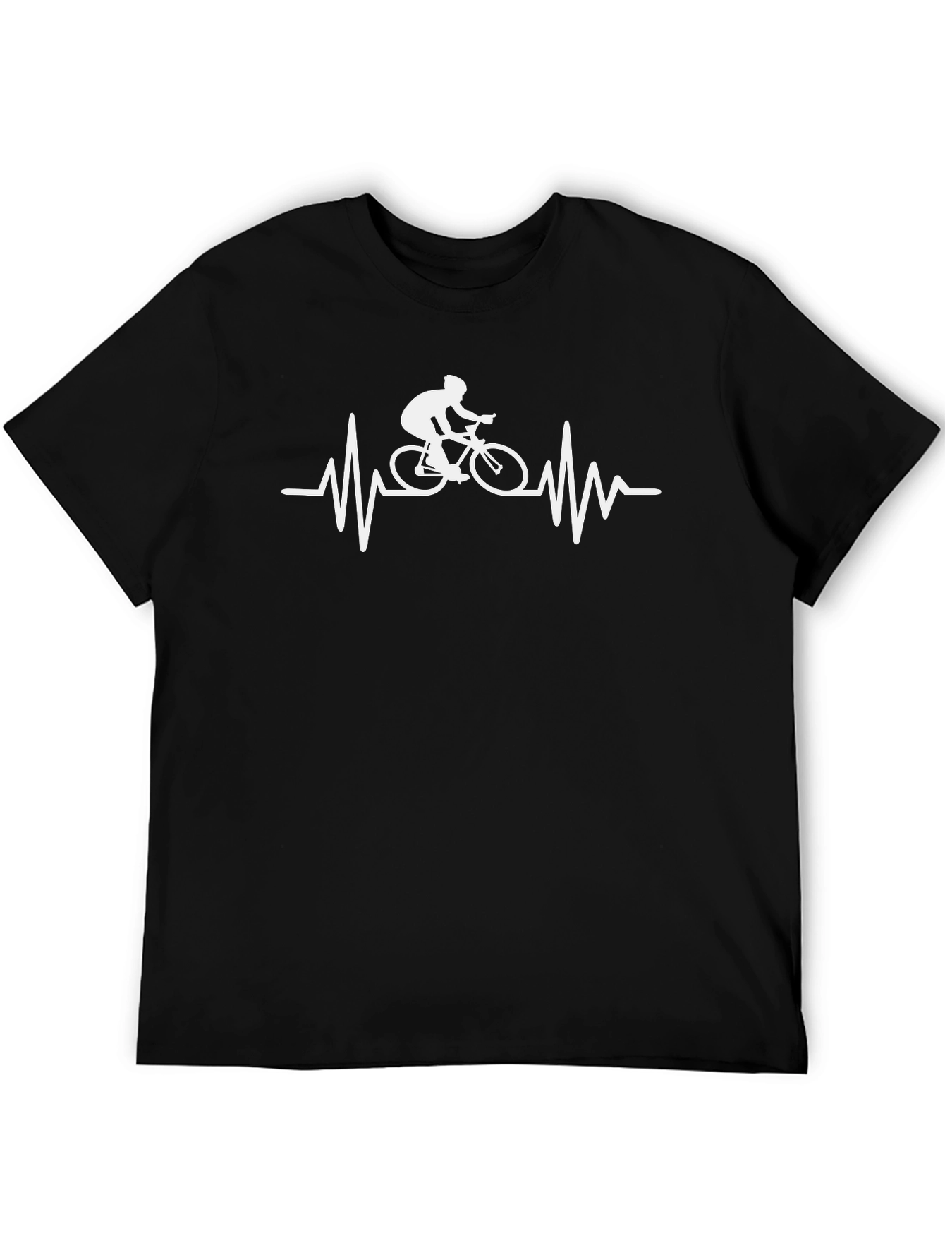 Black Cycling Heartbeat T-Shirt - Ride Your Heart Out view 5