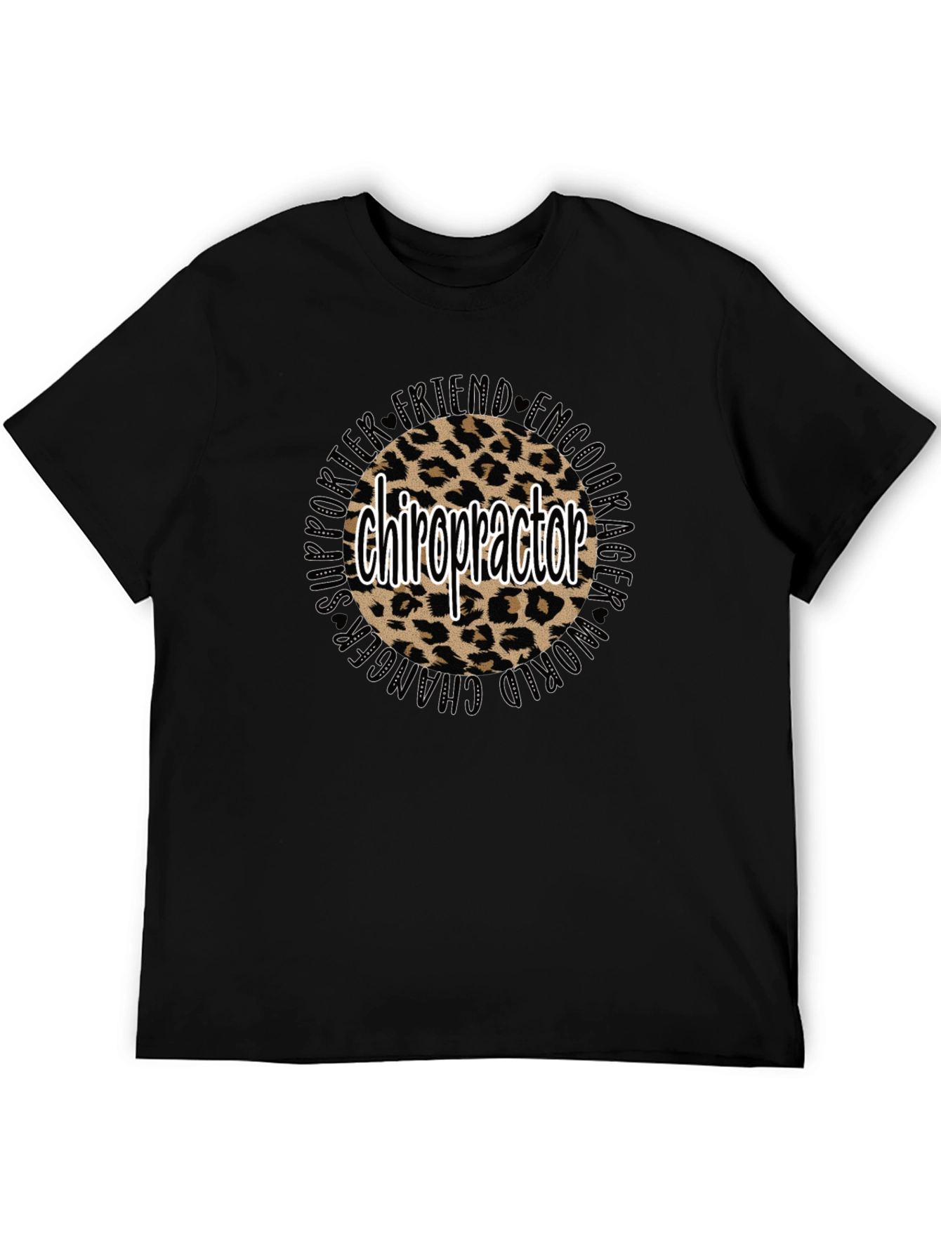 Black Chiropractor Leopard Print Tee view 5