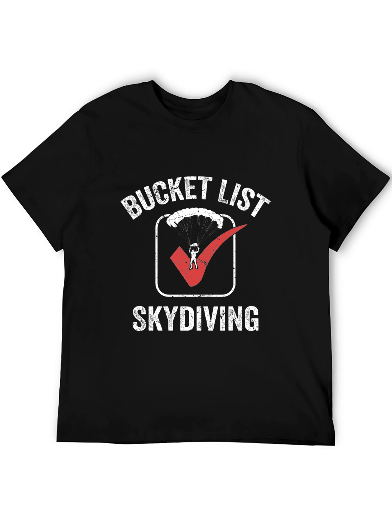 Black Bucket List Skydiving T-Shirt: Adventure Ready! view 5