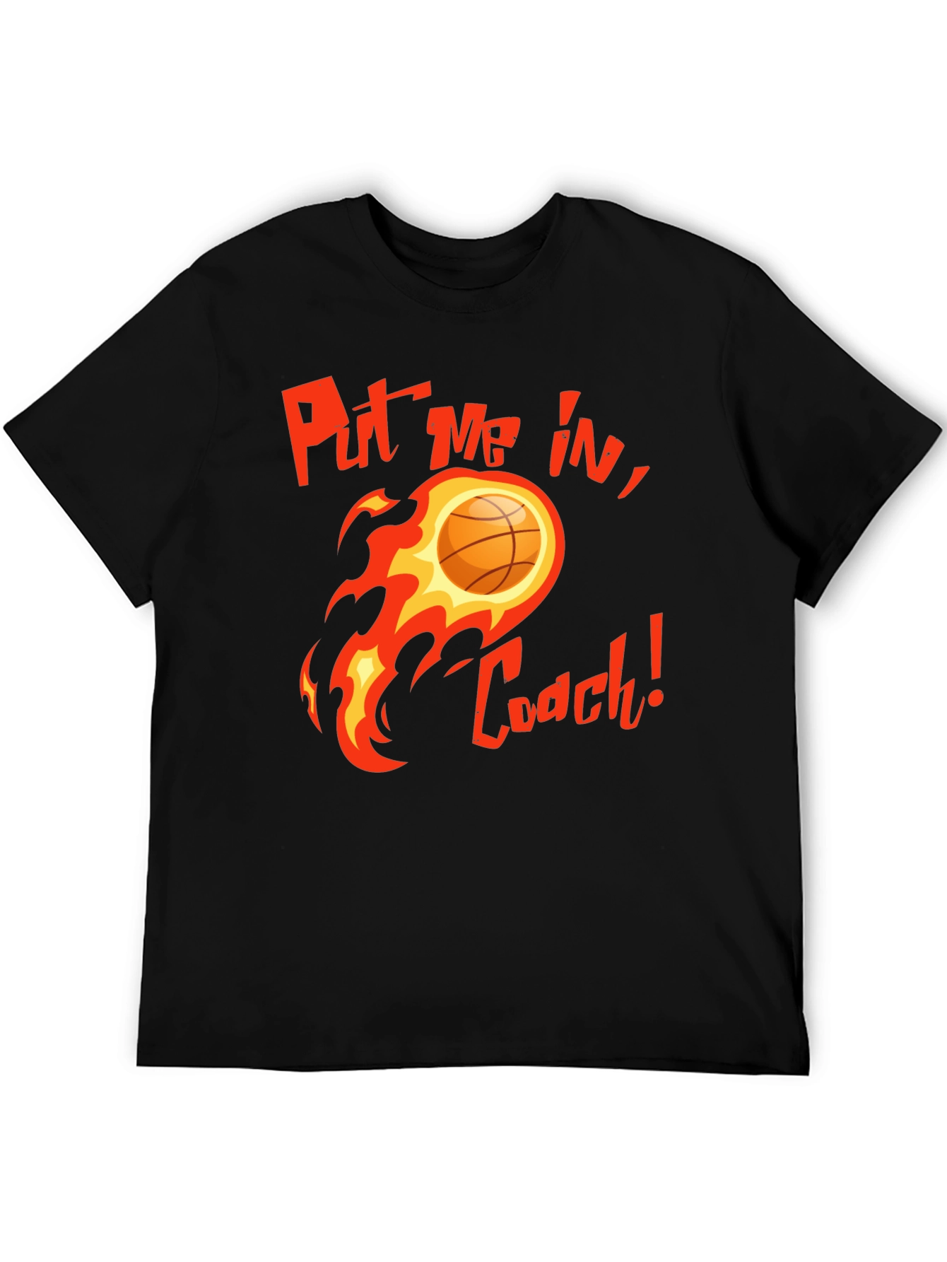 Black Put Me In, Coach! Basketball Graphic T-Shirt view 5