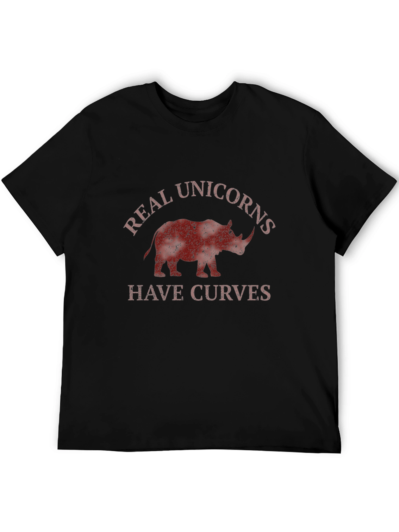 Black Real Unicorns Have Curves Men's Black T-Shirt view 5