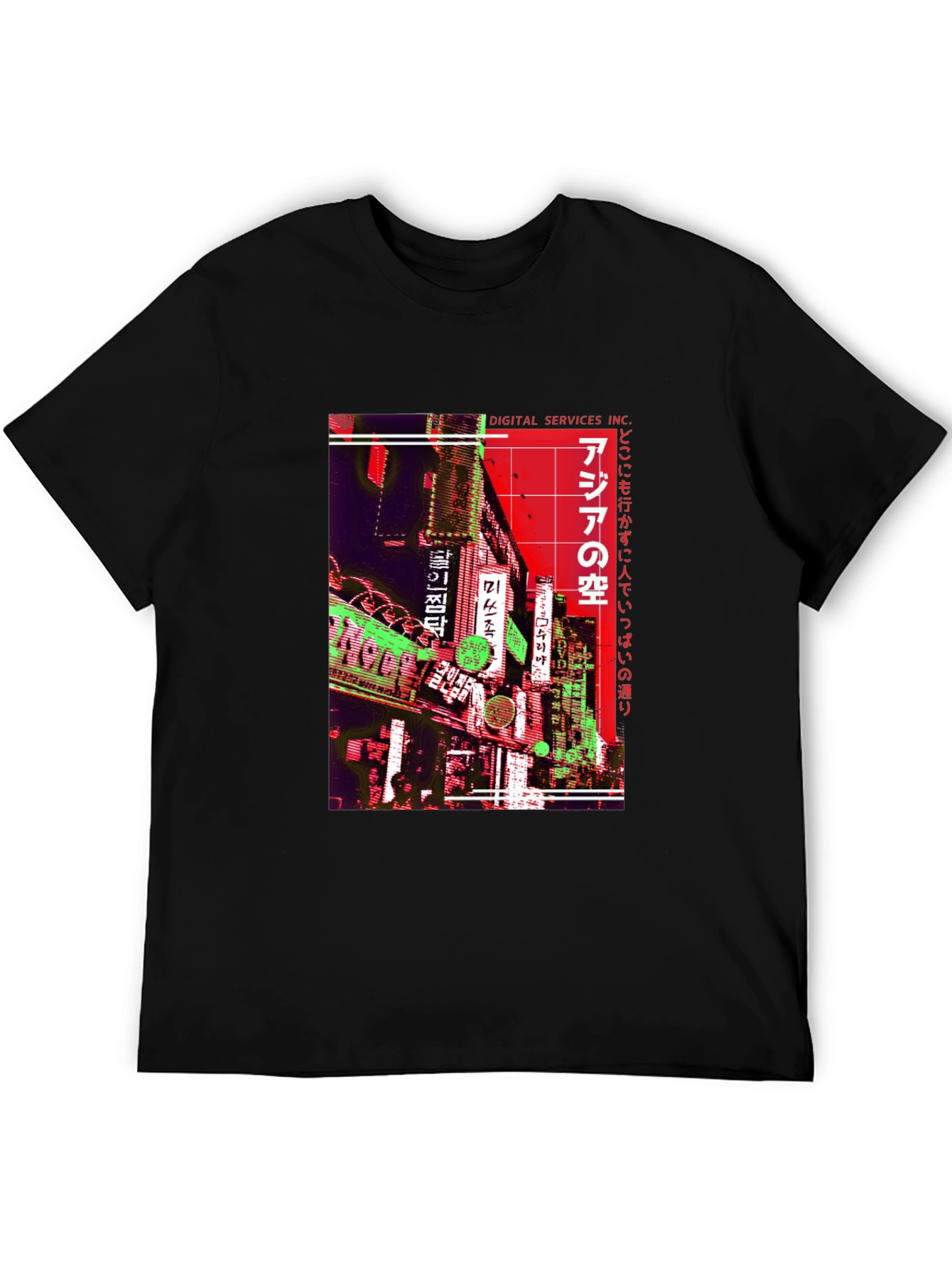 Black Asia Neon Nights T-Shirt view 5