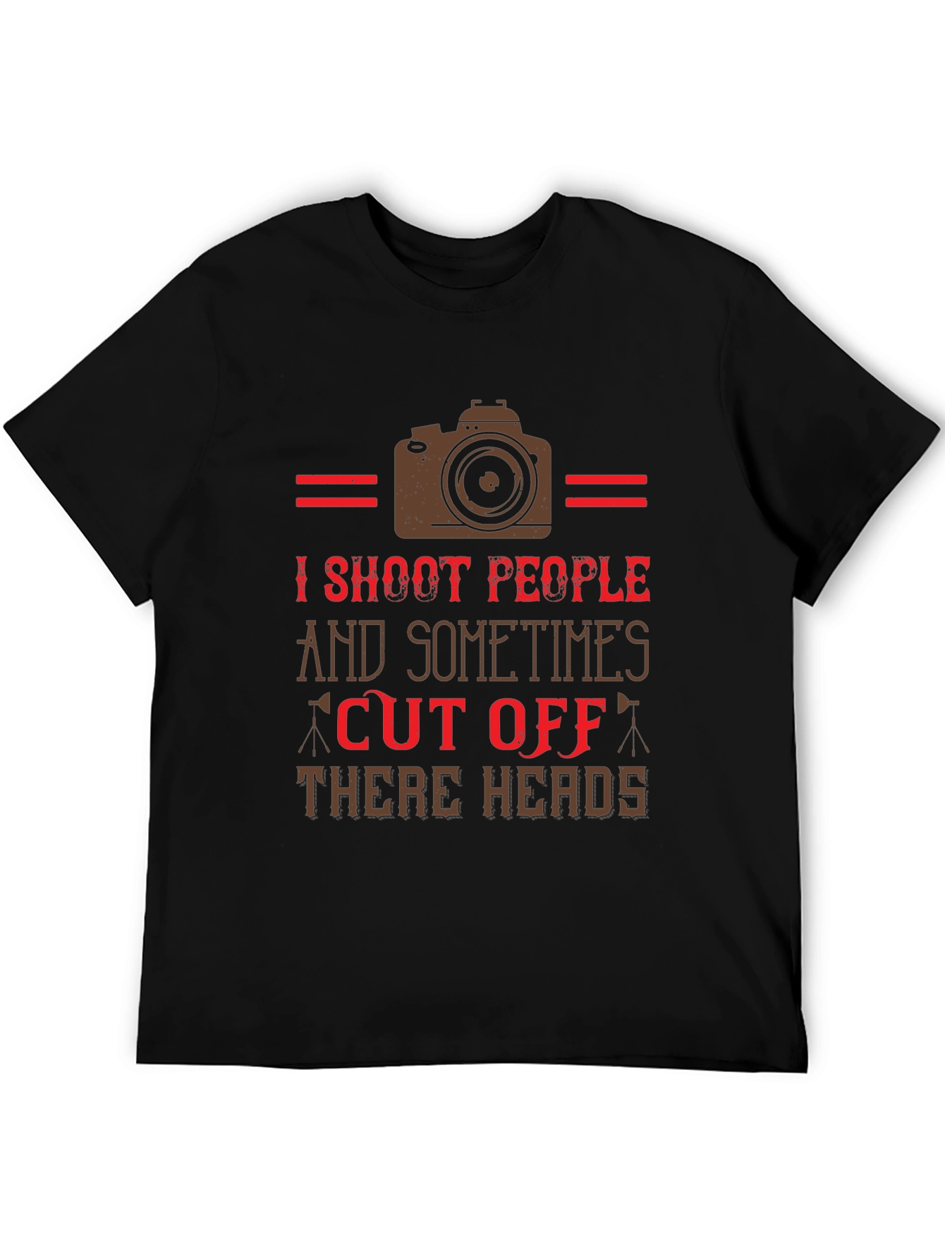 Black I Shoot People Funny Camera T-Shirt view 5