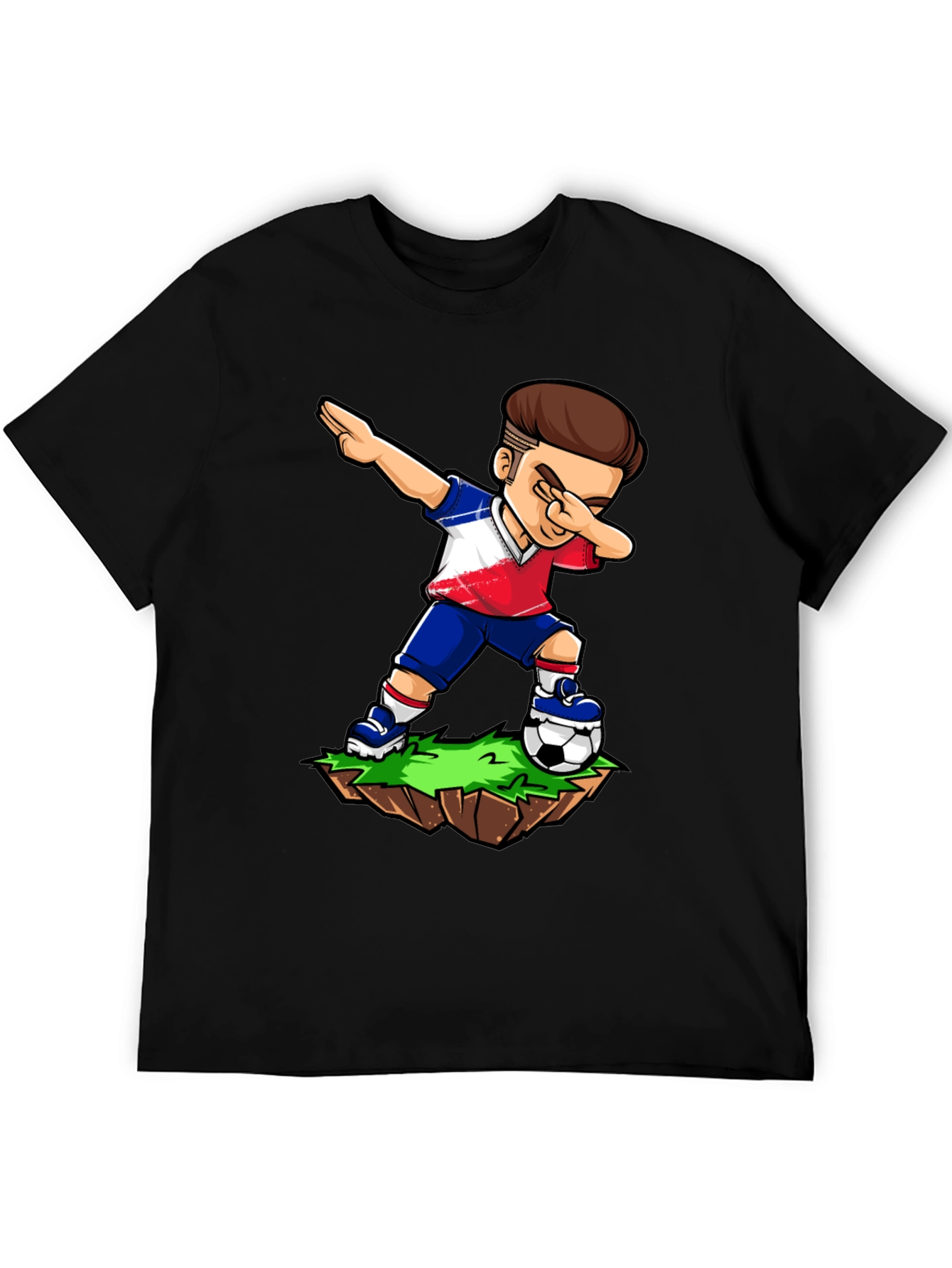 Black Dabbing Soccer Player Graphic Tee view 5