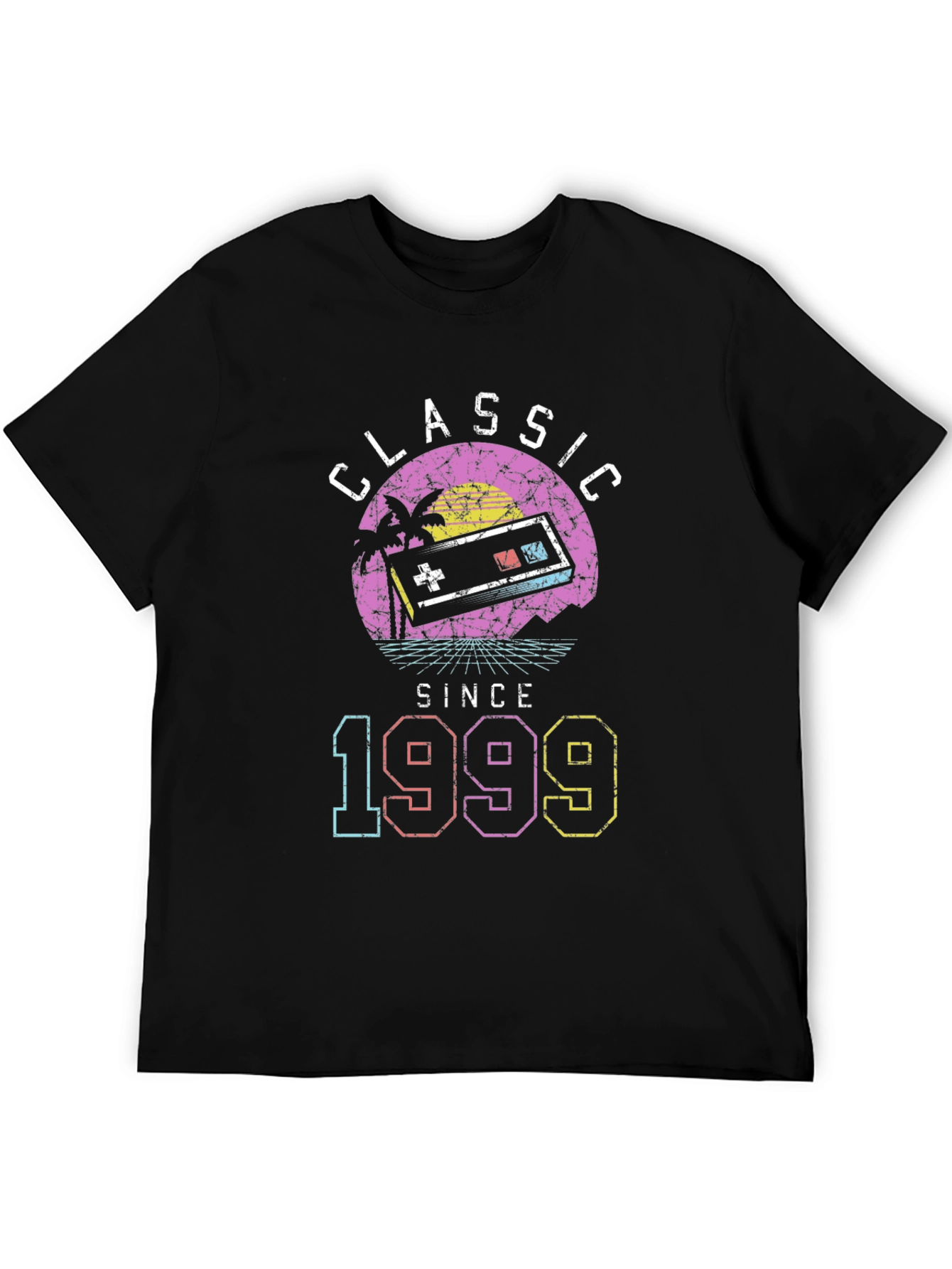 Black Retro Gamer 1999 T-Shirt - Classic Birthday Gift view 5