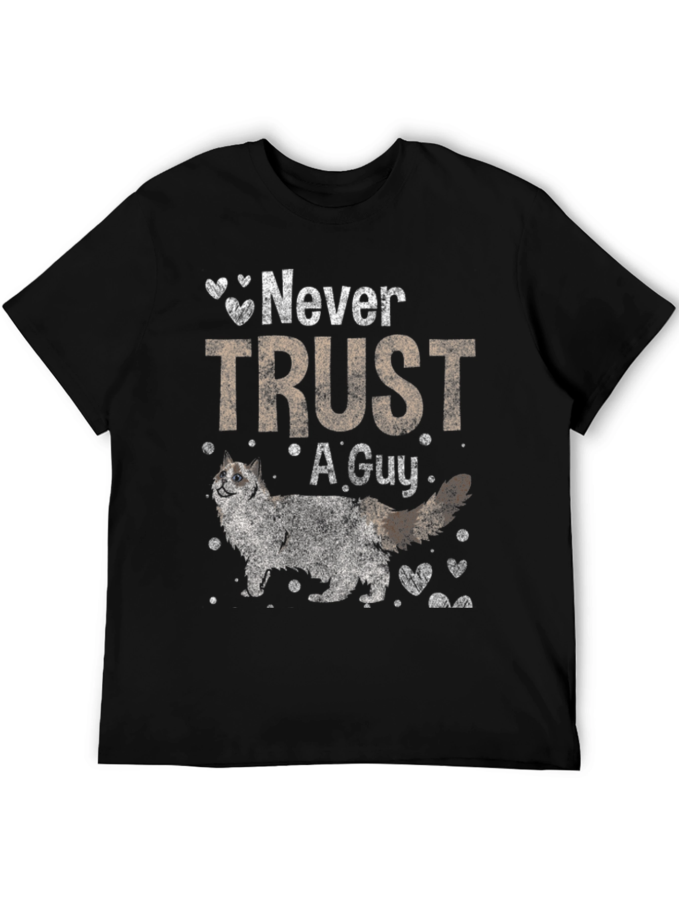Black Never Trust A Guy T-Shirt view 5