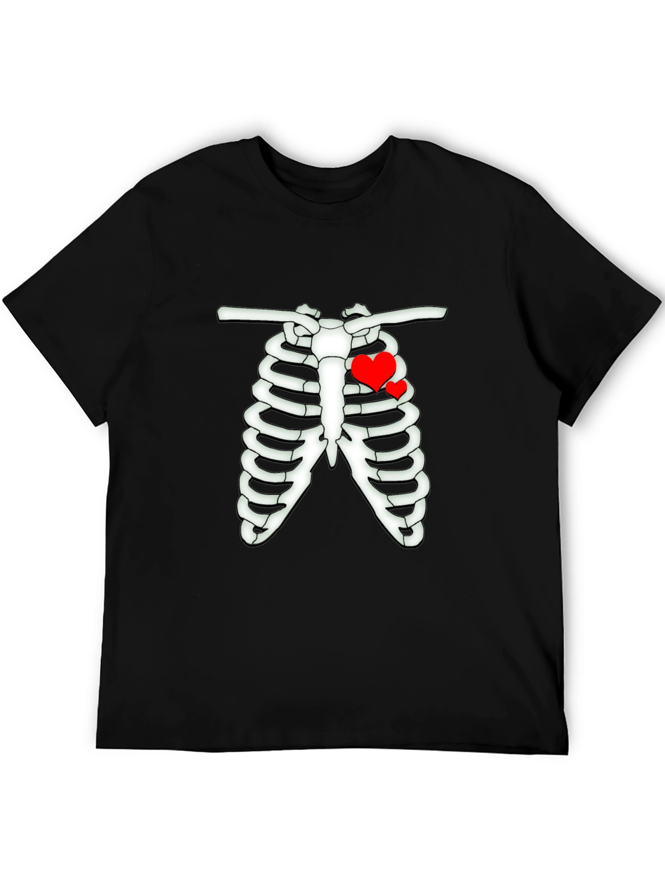 Black Heart Rib Cage Graphic Tee -  Men's Black T-Shirt view 5