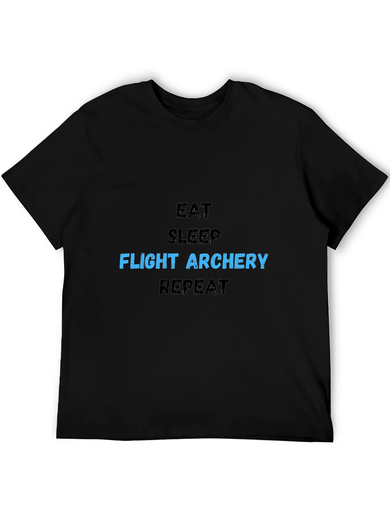 Black Eat Sleep Flight Archery Repeat Black T-Shirt view 5
