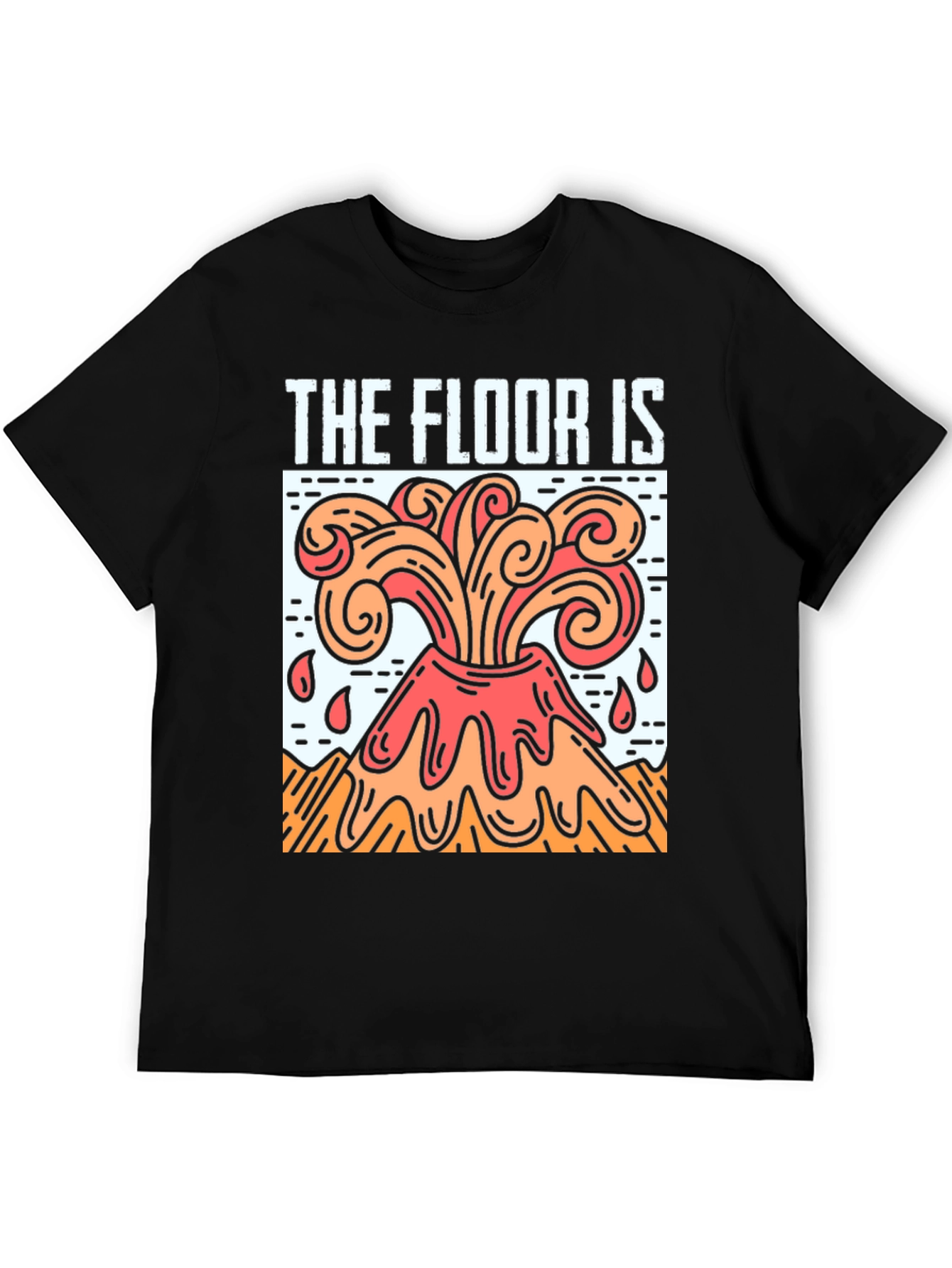 Black The Floor Is Lava Graphic T-Shirt view 5