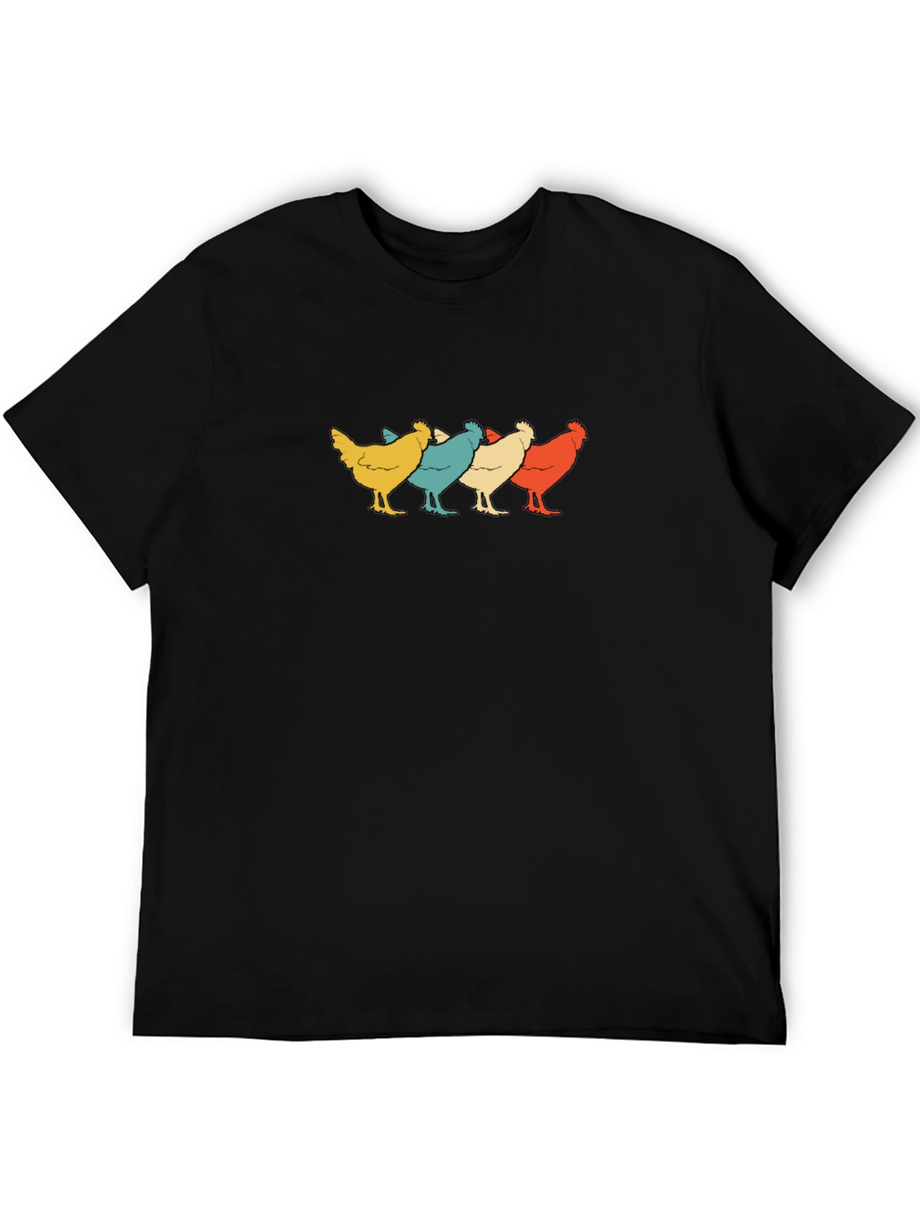 Black Retro Chicken Squad T-Shirt view 5