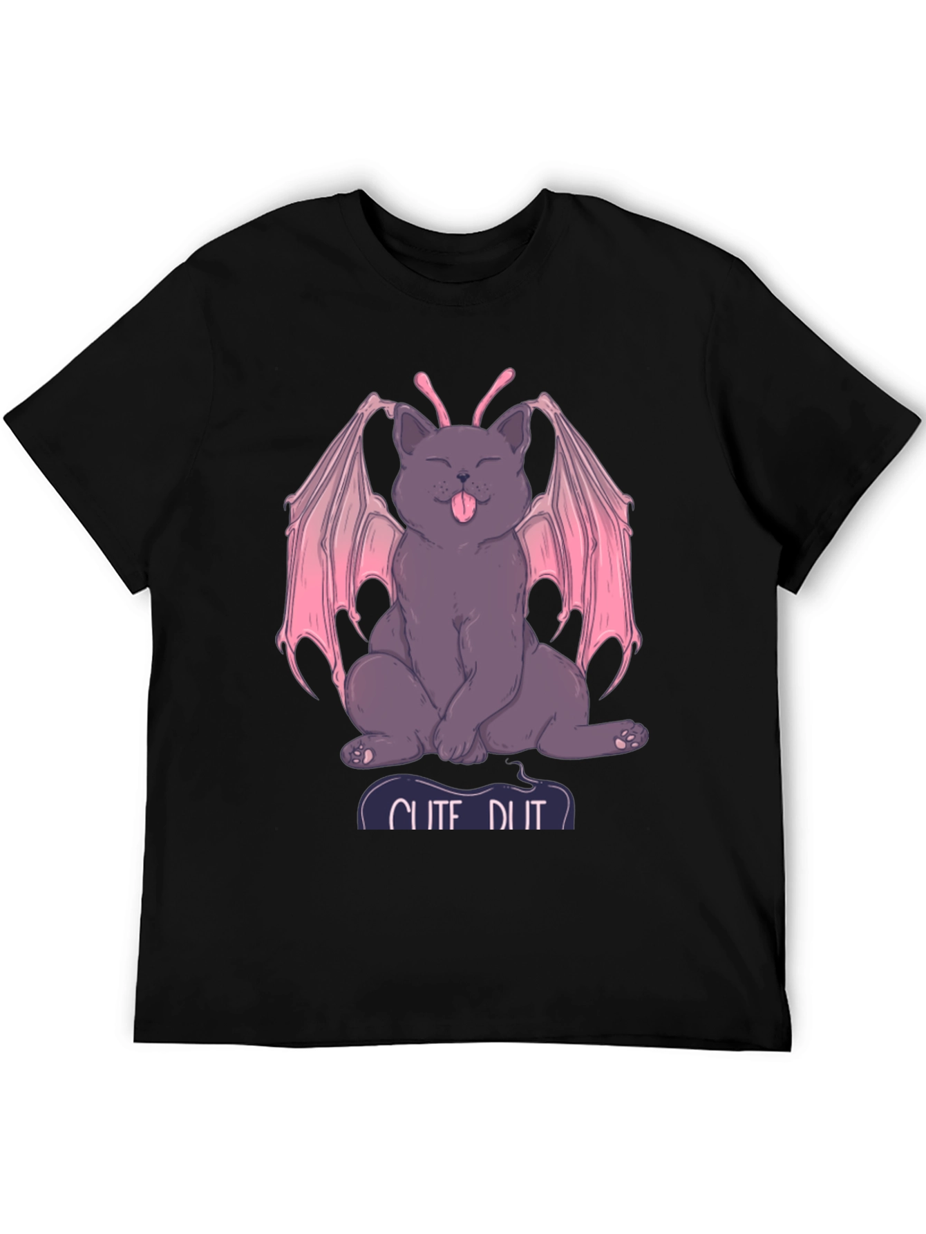Black Cute Devil Cat Tee - Funny Graphic T-Shirt view 5