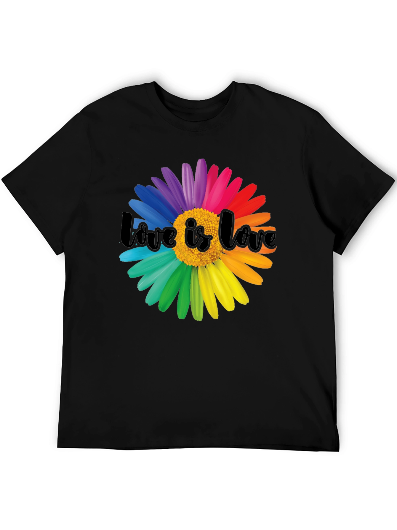 Black Love is Love Rainbow Flower Graphic Tee view 5