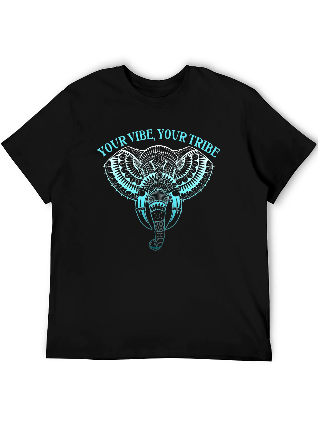 Black Tribal Elephant Graphic Tee - Your Vibe, Your Tribe view 5