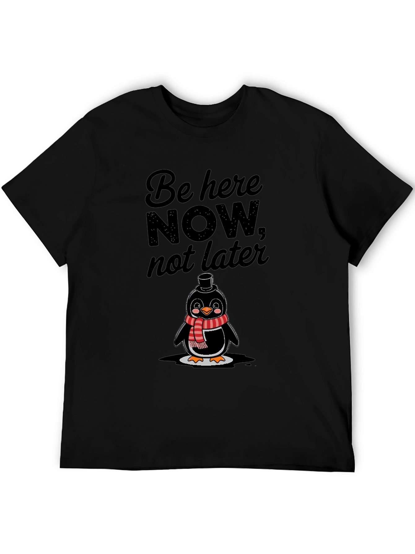 Black Be Here Now Penguin Graphic Tee - Black view 5
