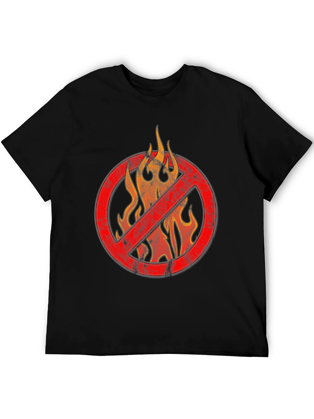 Black No Flames Graphic T-Shirt - Black view 5