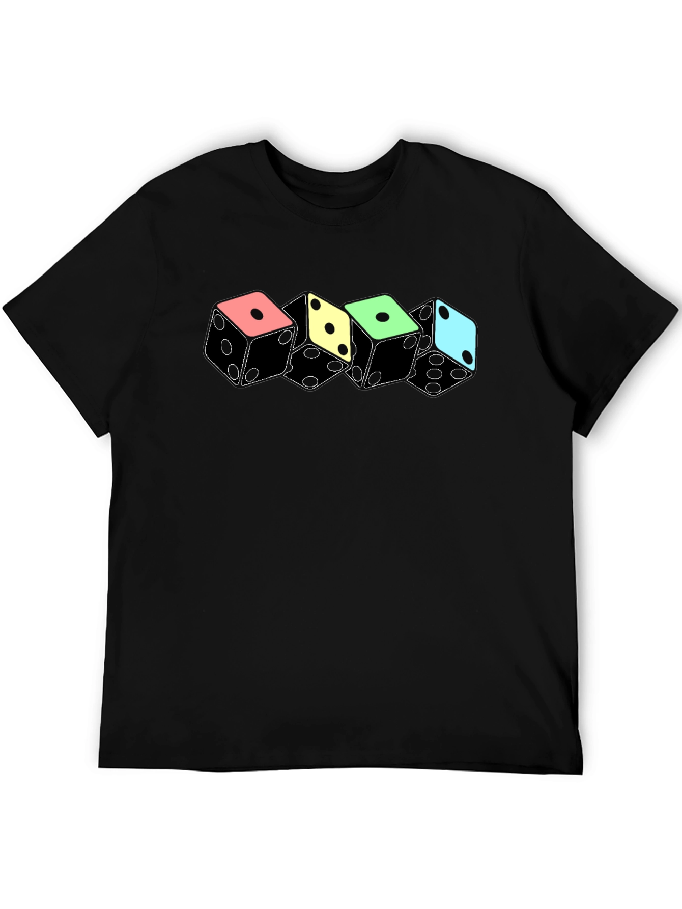 Black Dice T-Shirt - Colorful Gaming Design view 5