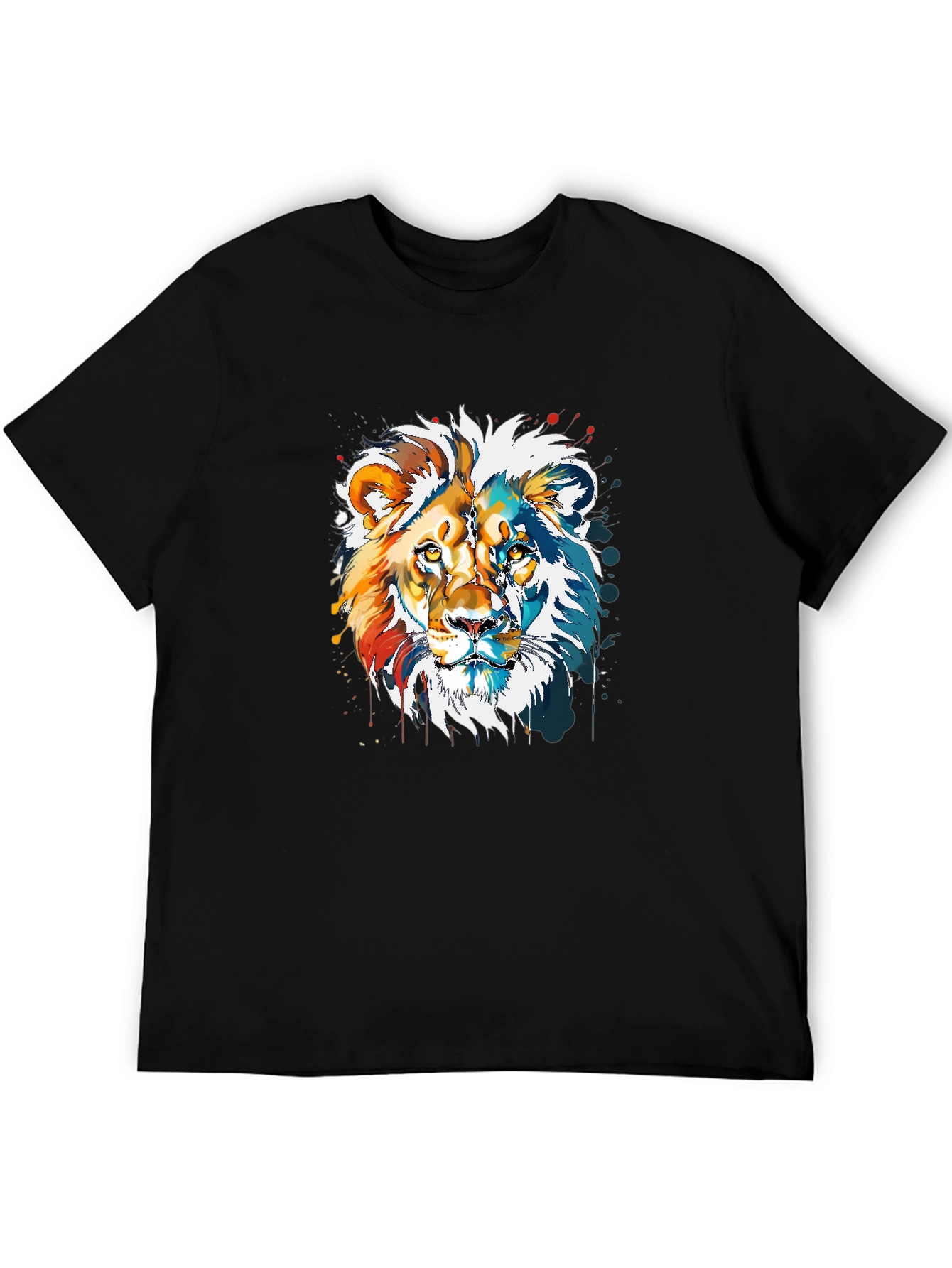 Black Lion Graphic Print Men's T-Shirt view 5