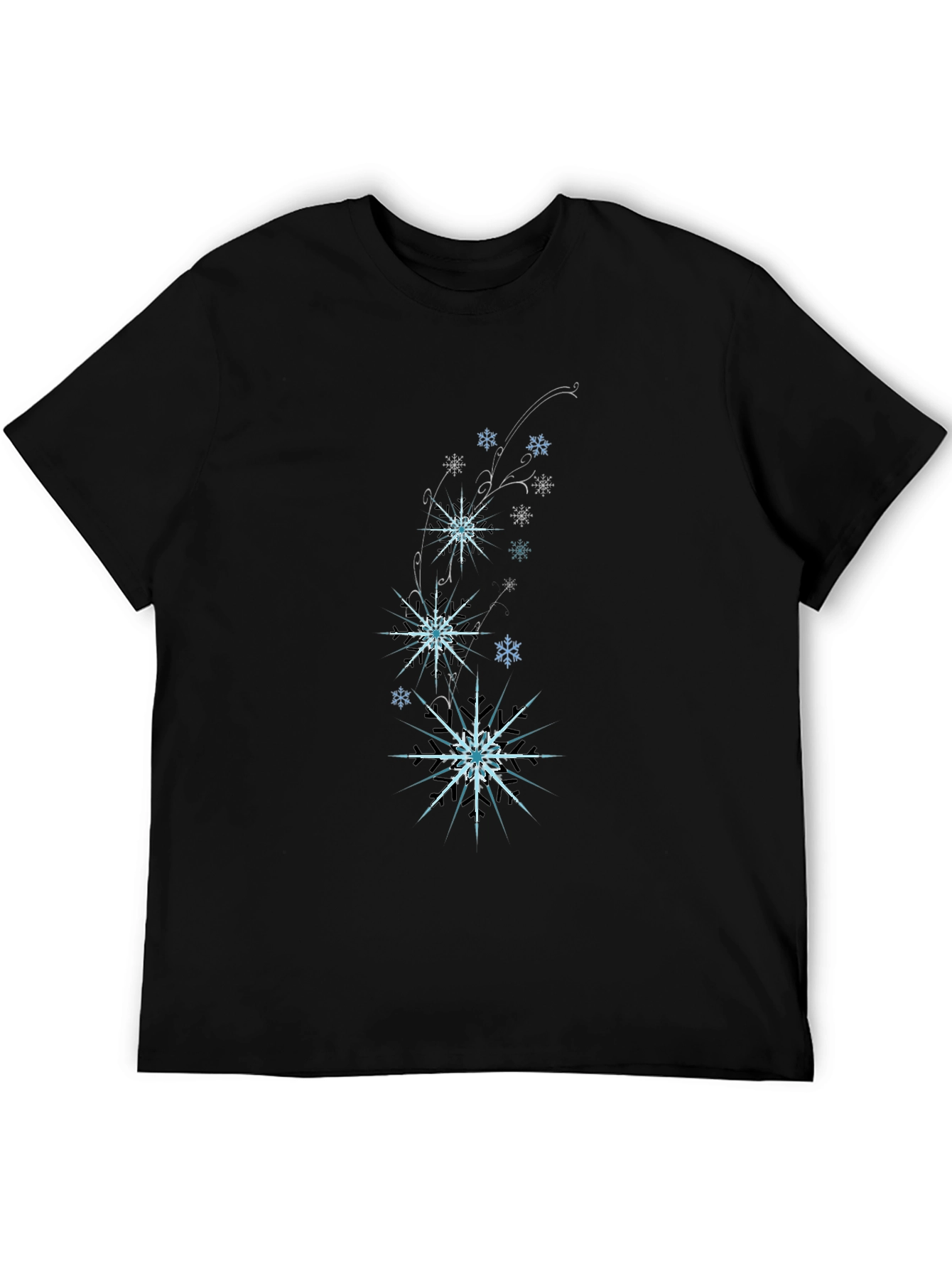 Black Snowflake Graphic Black T-Shirt view 5