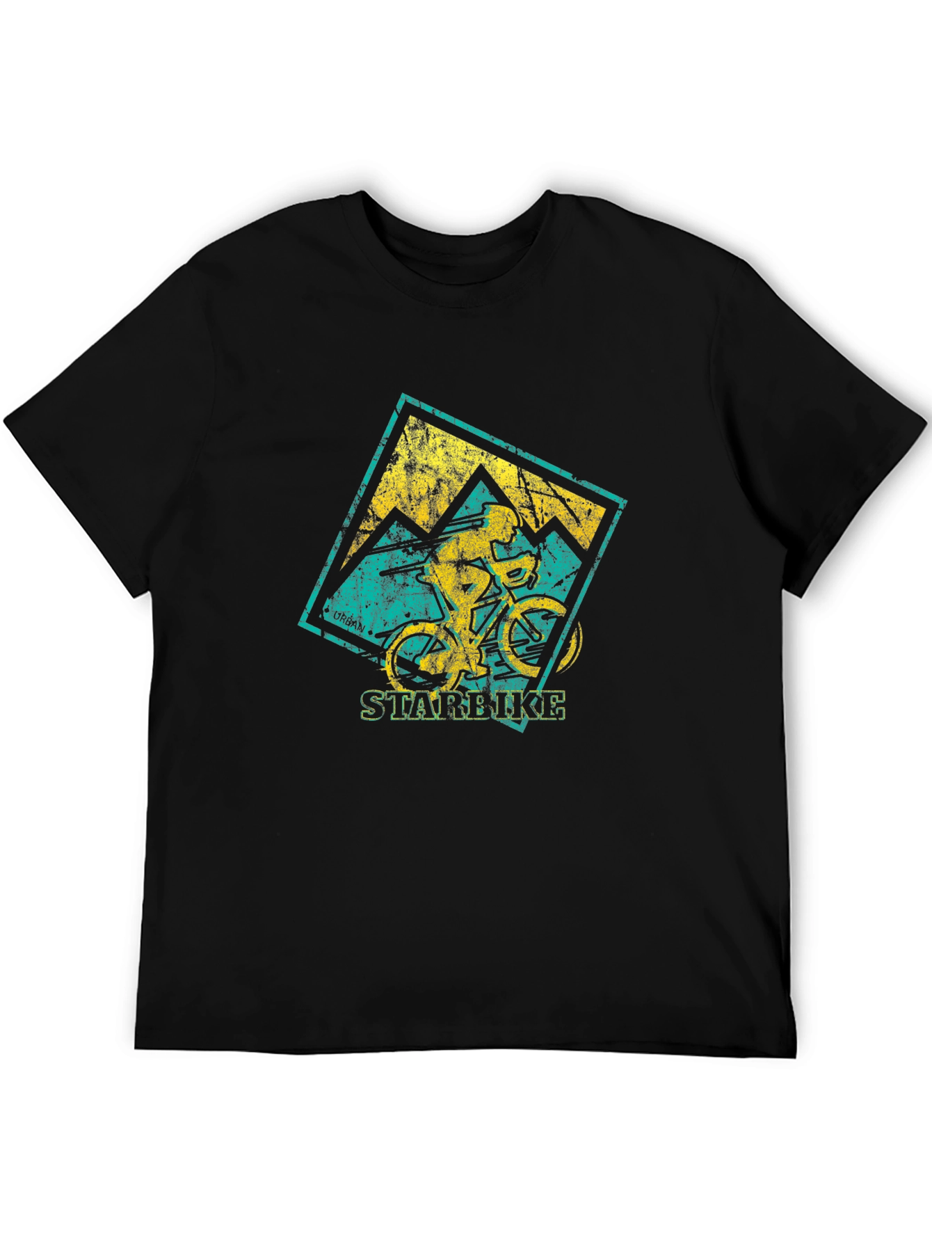 Black Mountain Biker Graphic T-Shirt - Starbike Design view 5