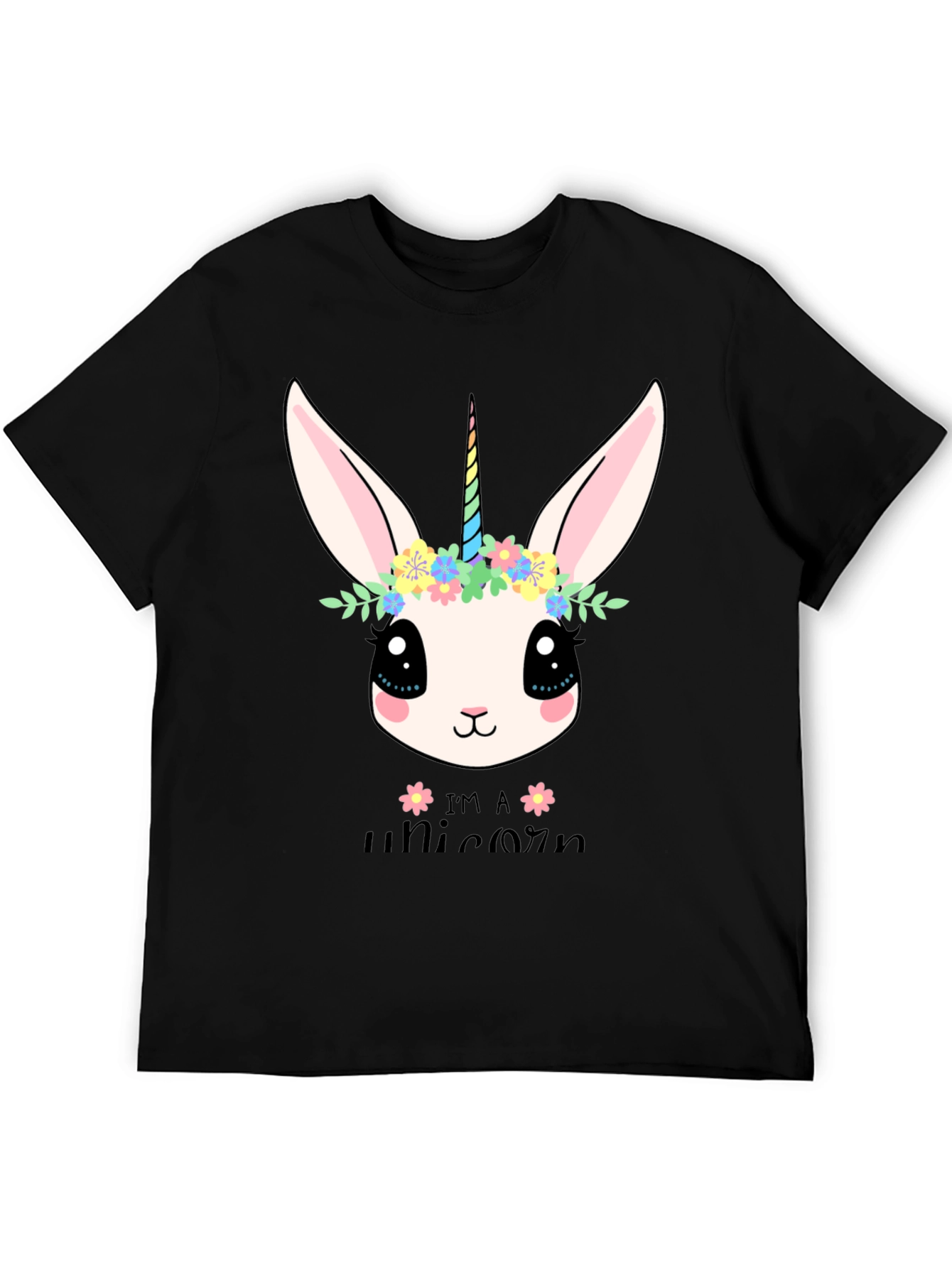 Black Unicorn Bunny Graphic Tee view 5