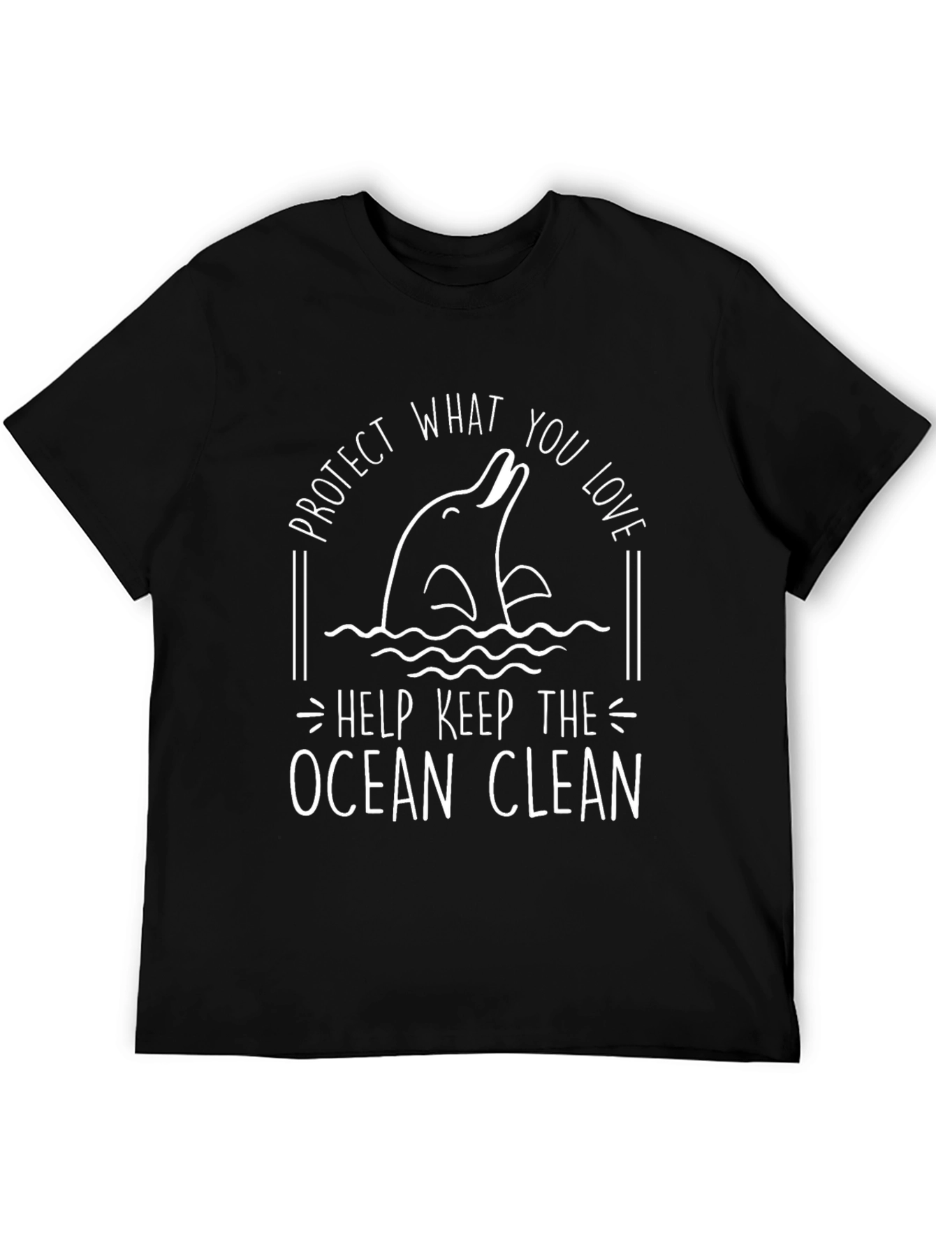 Black Protect What You Love Dolphin T-Shirt view 5