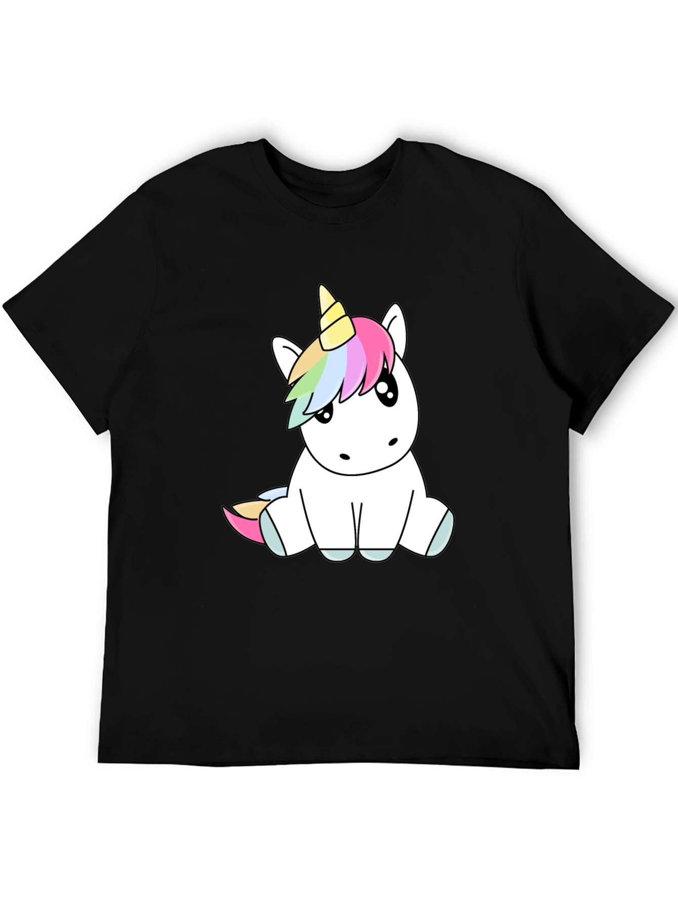 Black Unicorn Graphic Tee - Black Cotton Blend Comfort view 5