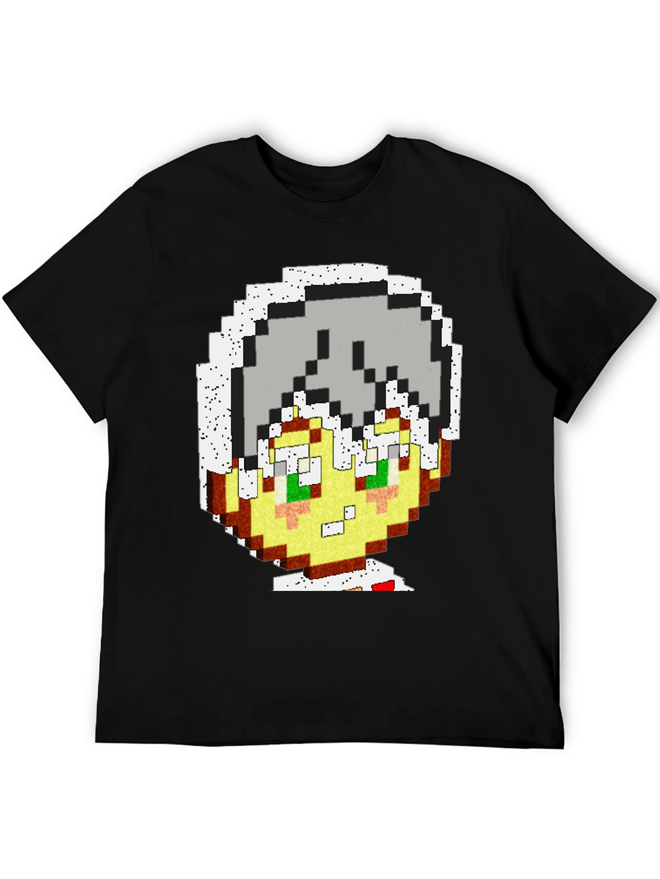 Black Pixel Art Character Graphic Tee view 5