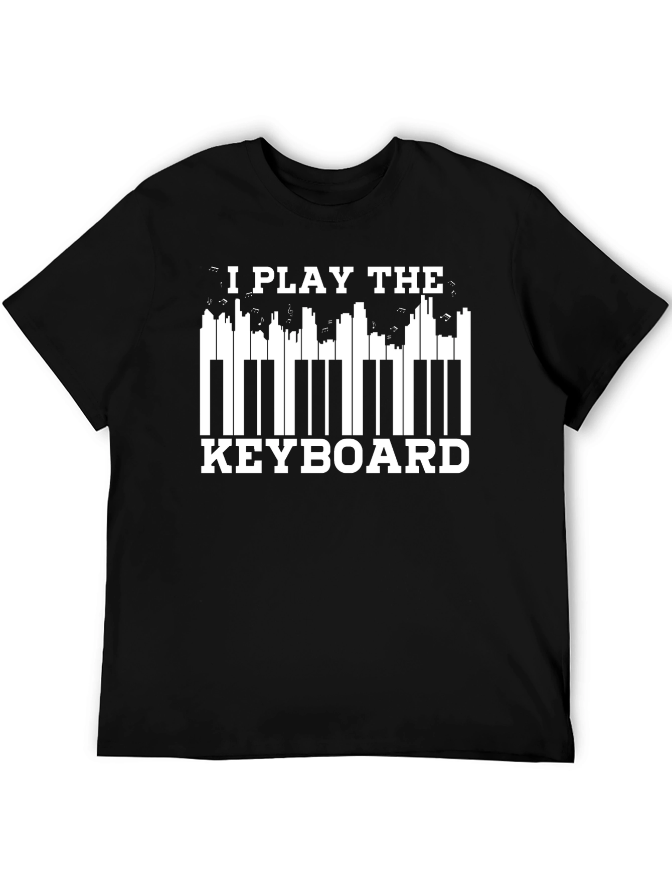 Black I Play The Keyboard Black T-Shirt view 5