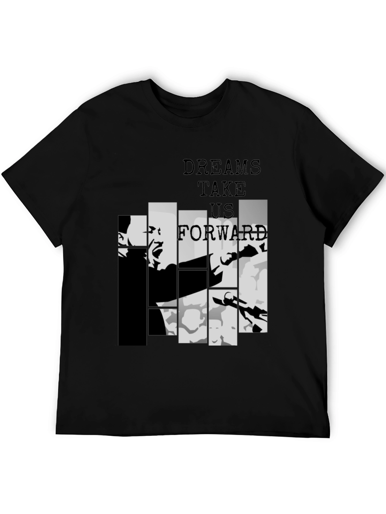 Dreams Take Us Forward Black Graphic Tee - 5