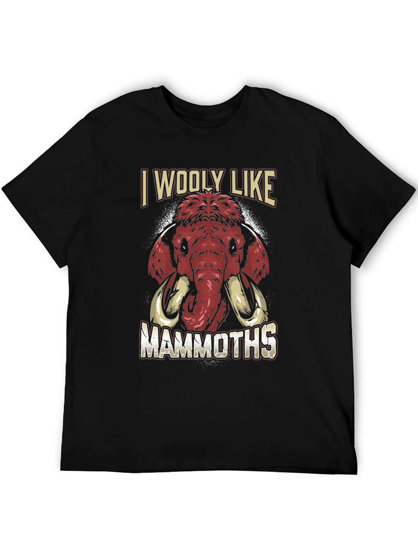 Black I Wooly Like Mammoths Graphic T-Shirt view 5