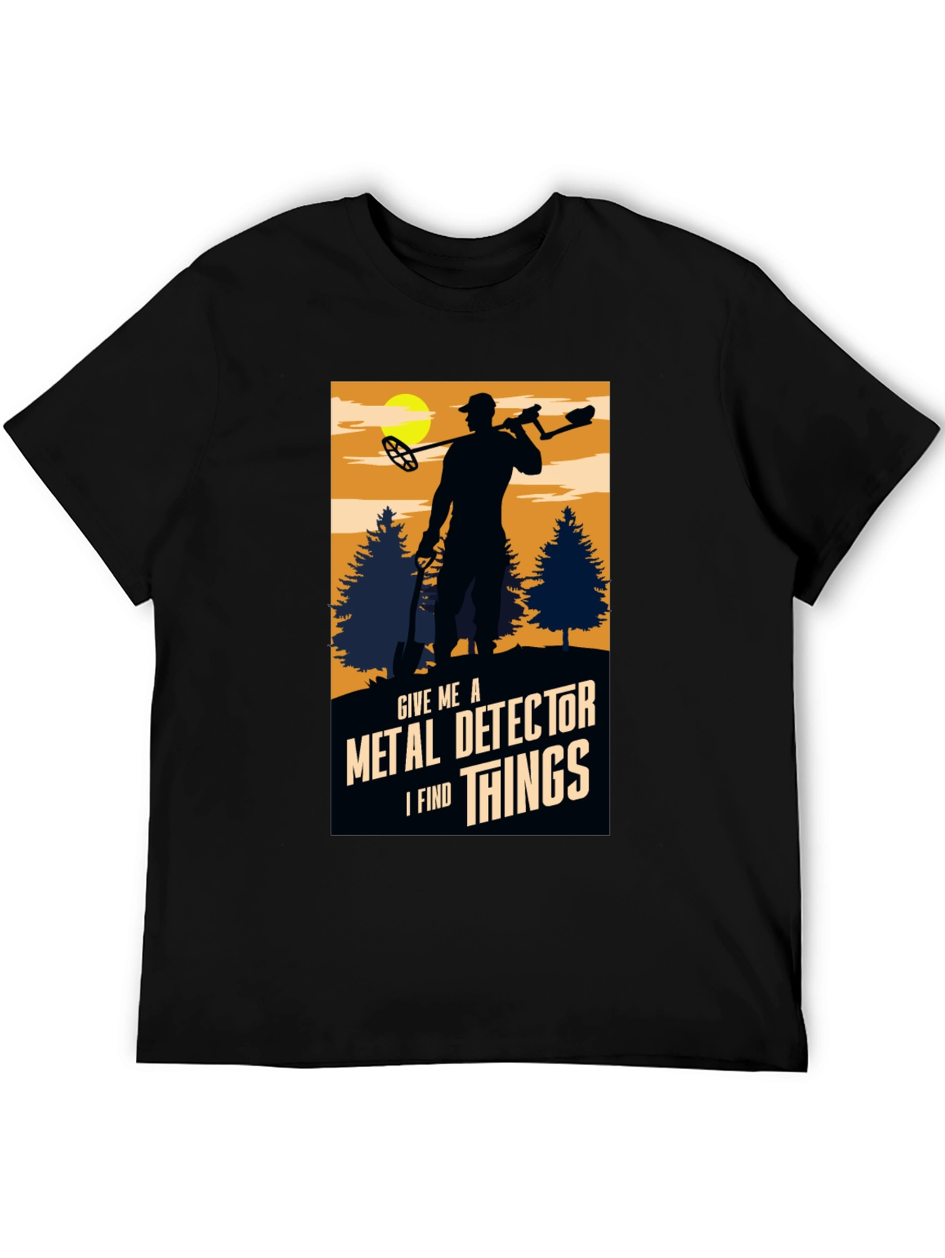Black Metal Detector Enthusiast T-Shirt view 5