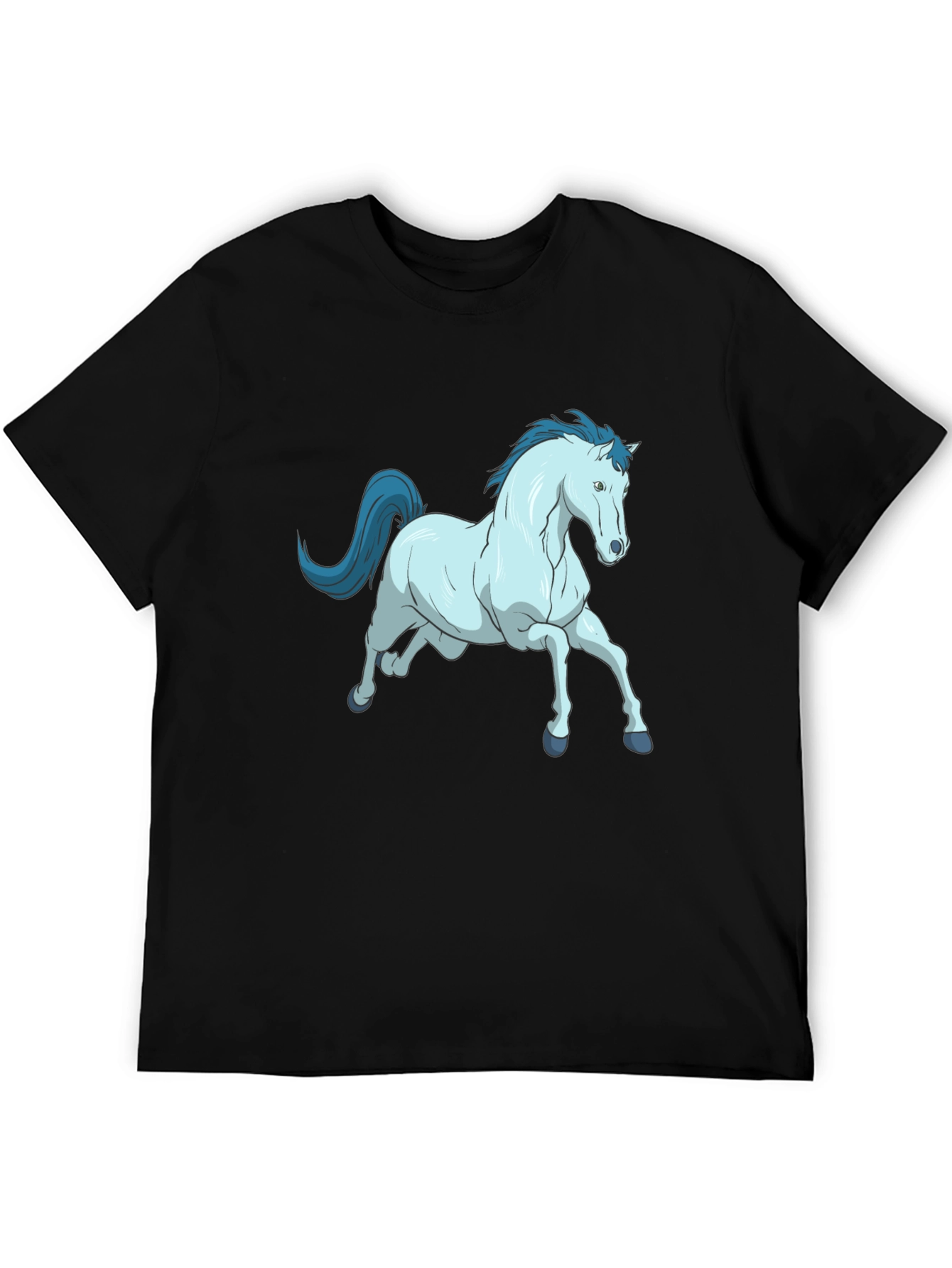 Black Horse Graphic Tee - Unique Cartoon Design view 5