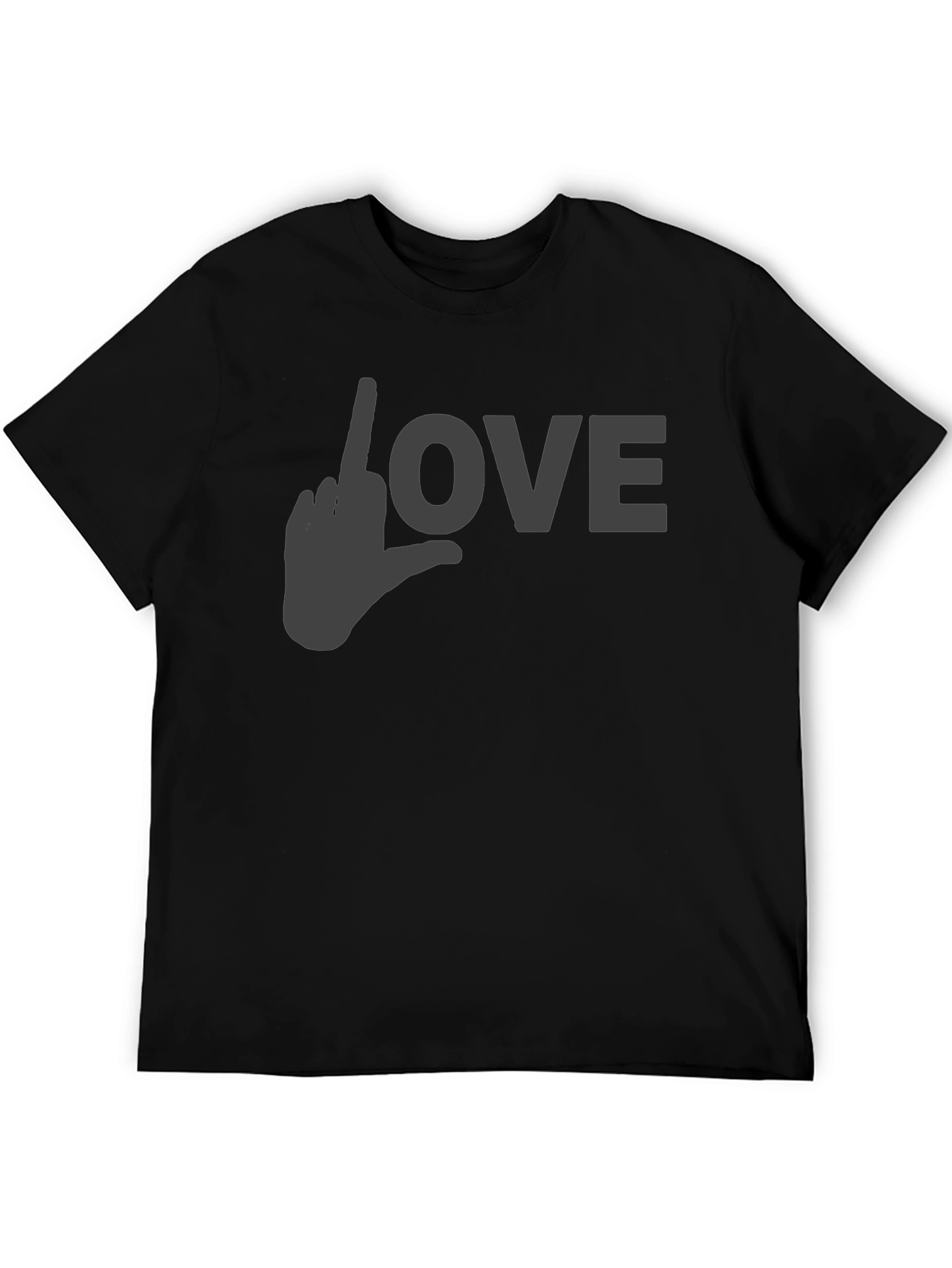 Black Love Gesture Graphic T-Shirt - Black view 5