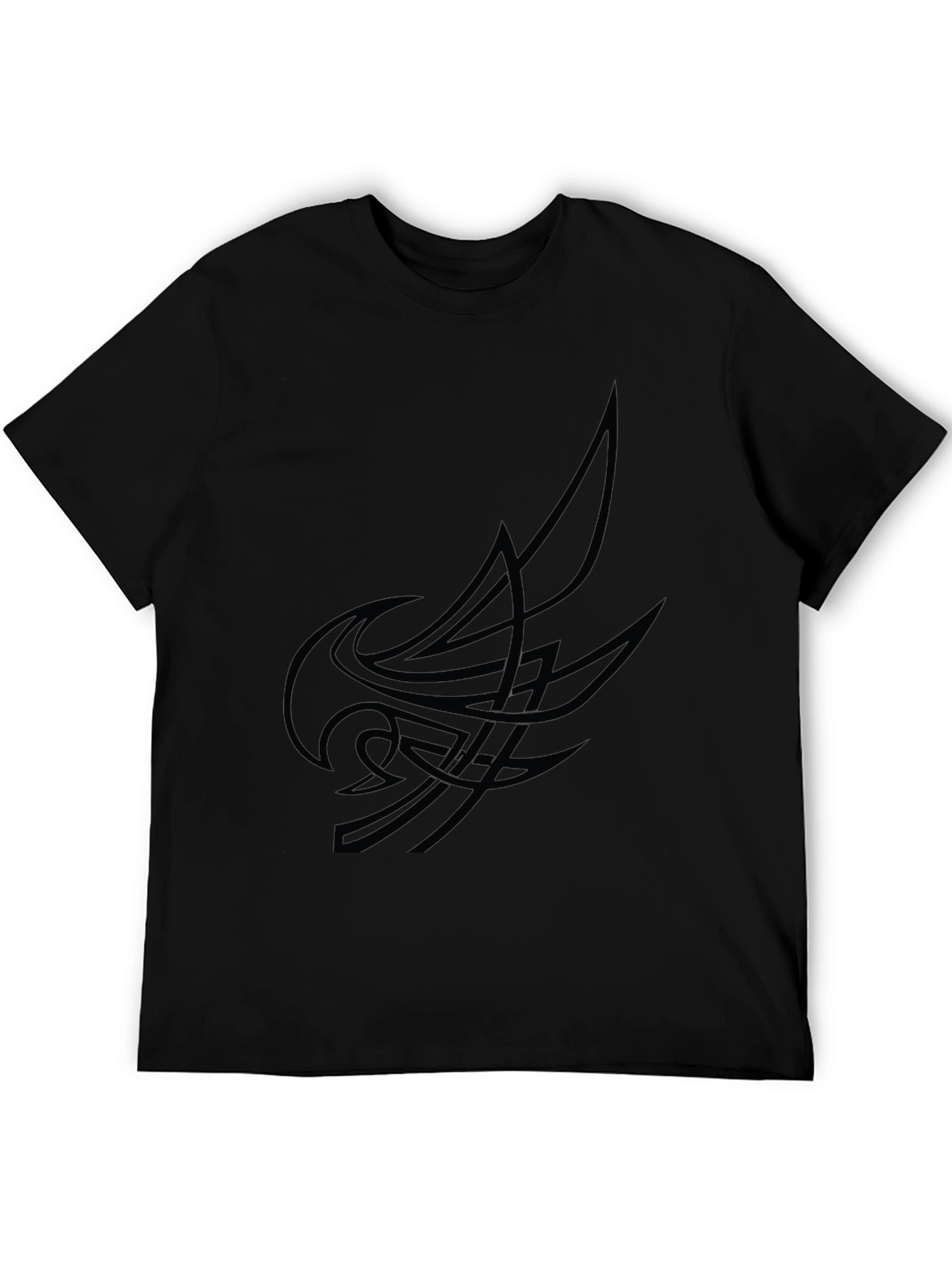 Black Black Tee with Abstract Graphic Print view 5