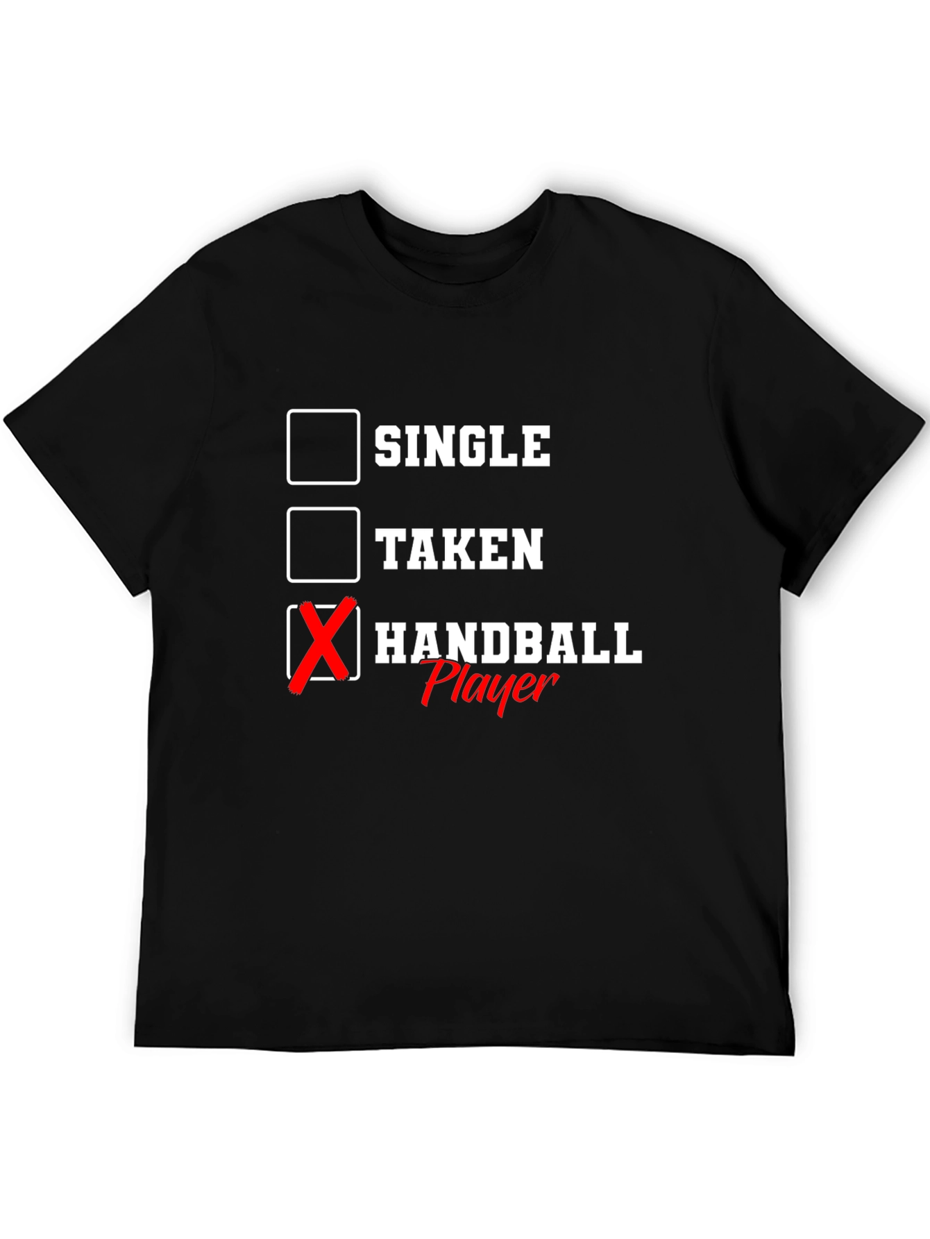 Black Handball Player T-Shirt - Single, Taken, Handball view 5