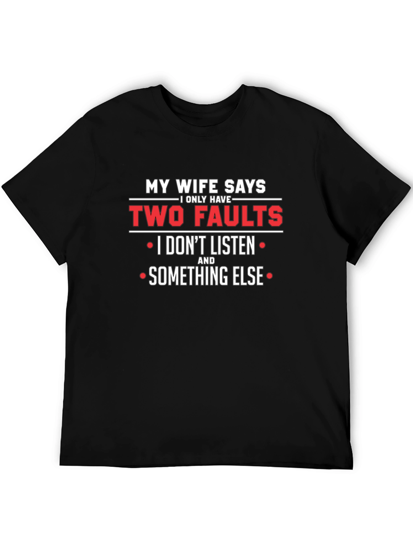 Black Funny "Two Faults" Graphic T-Shirt view 5