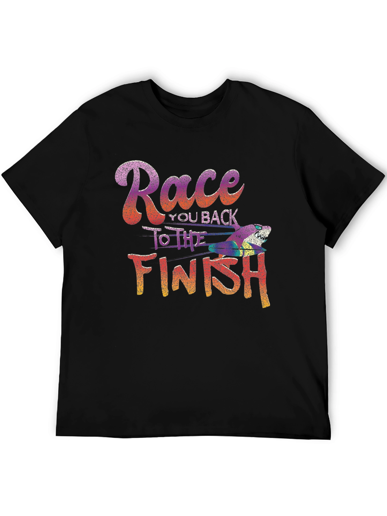 Black Race You Back to the Finish T-Shirt view 5